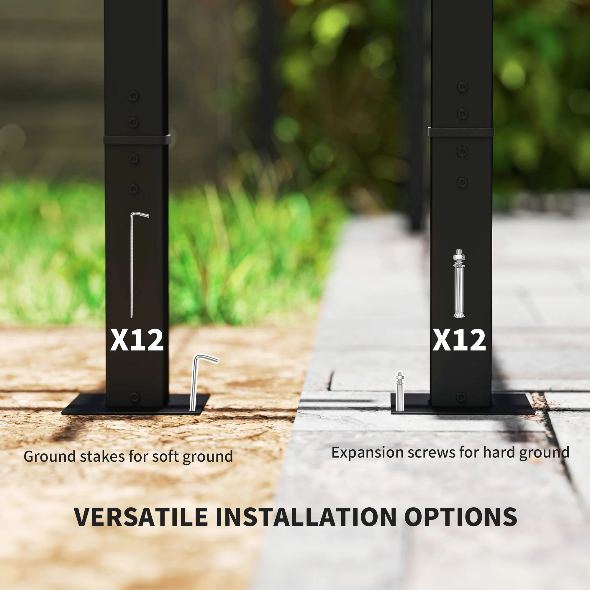 10' x 20' Retractable Pergola with Sidewalls, UPF30+, Dark Grey - Image 10
