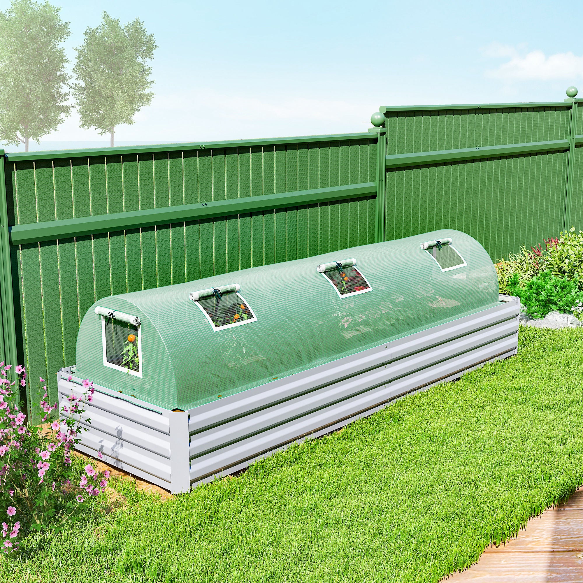 10' x 3' x 2' Portable Mini Greenhouse with 5 Mesh Windows, Green - Image 10