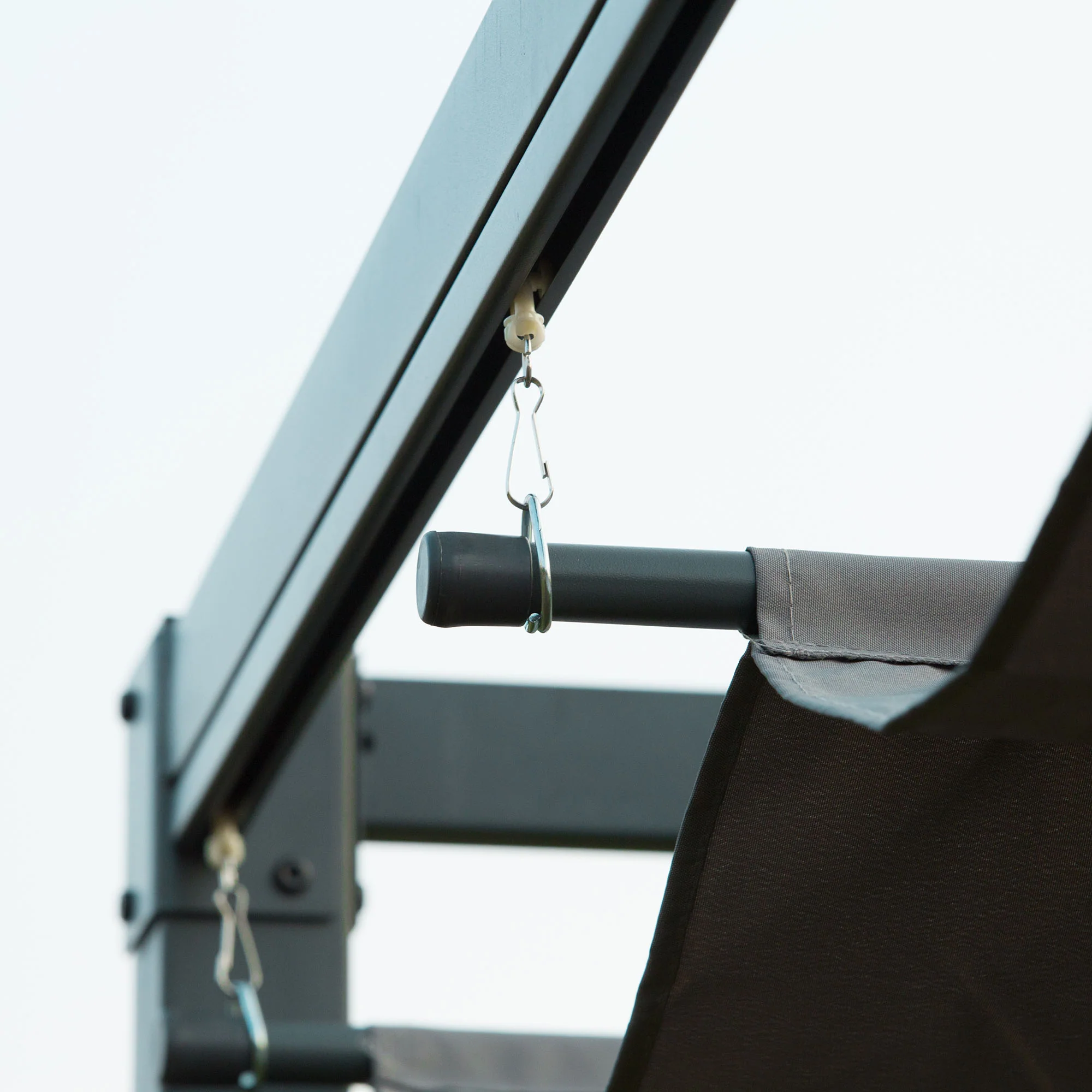 10' x 7' Retractable Pergola Canopy, Outdoor Sun Shade, Grey - Image 10