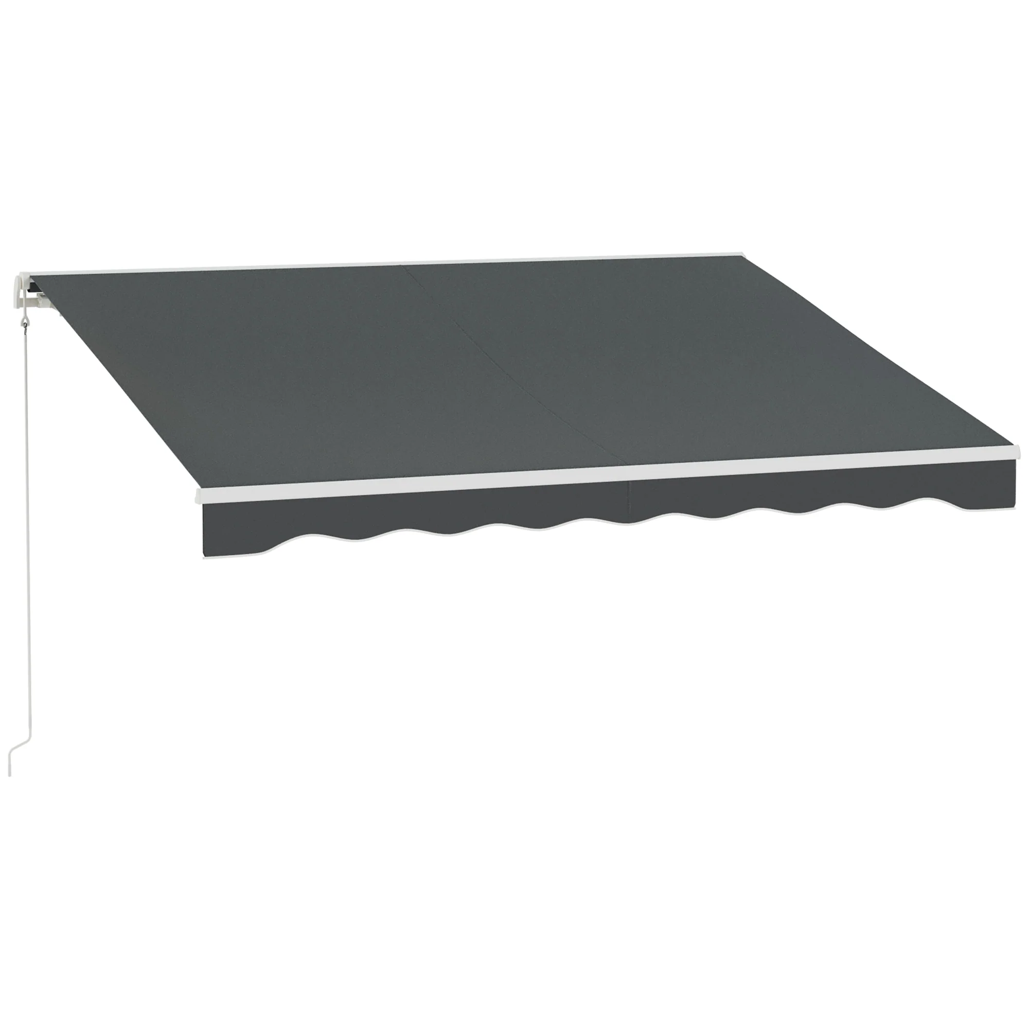 10' x 8' Electric Retractable Awning with Remote Control & Manual Crank Handle, Grey