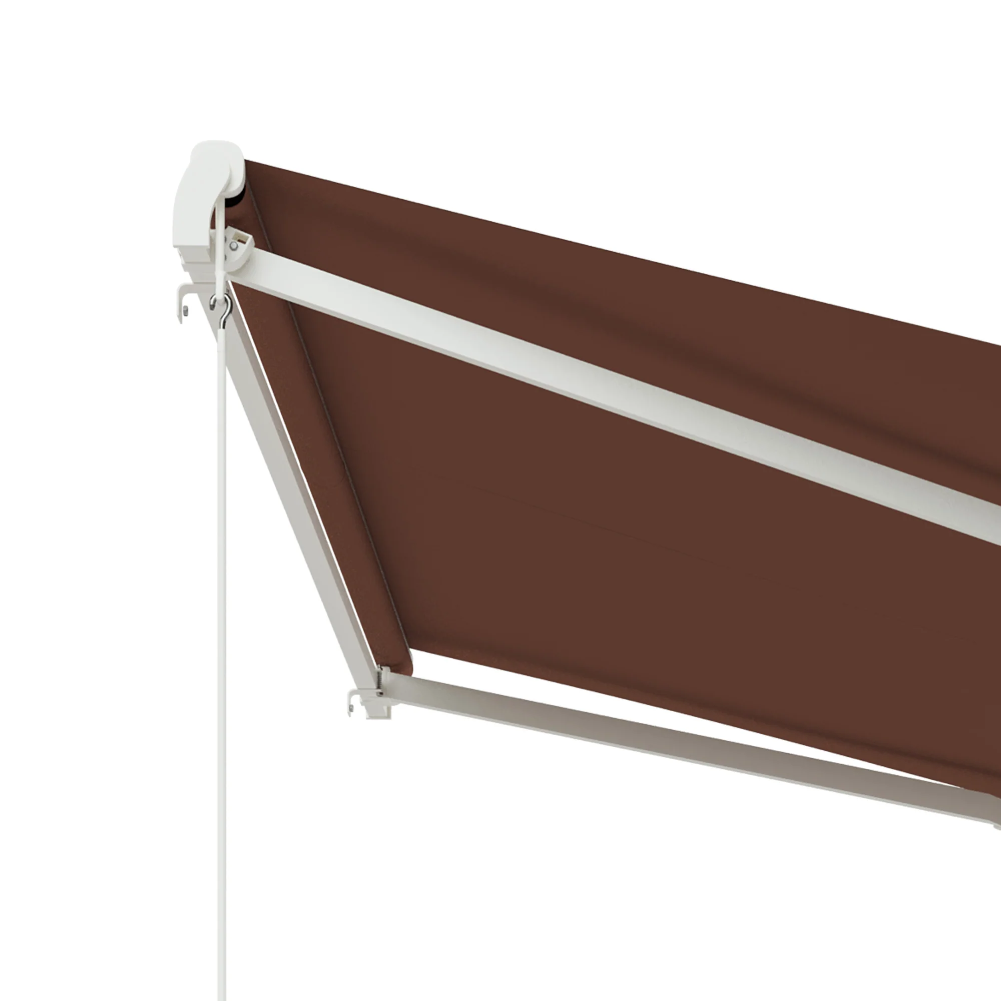 10' x 8' Electric Retractable Awning with Remote Control & Manual Crank Handle, Coffee - Image 11