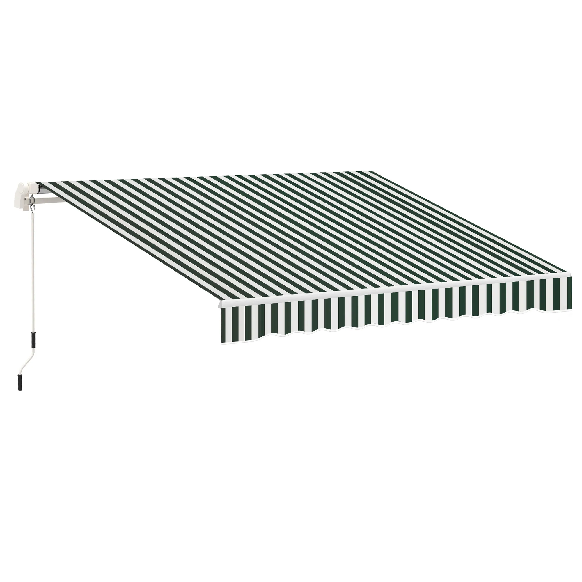10' x 8' Retractable Awning Fabric Replacement, 280gsm UV Resistant Fabric, Green and White - Image 2