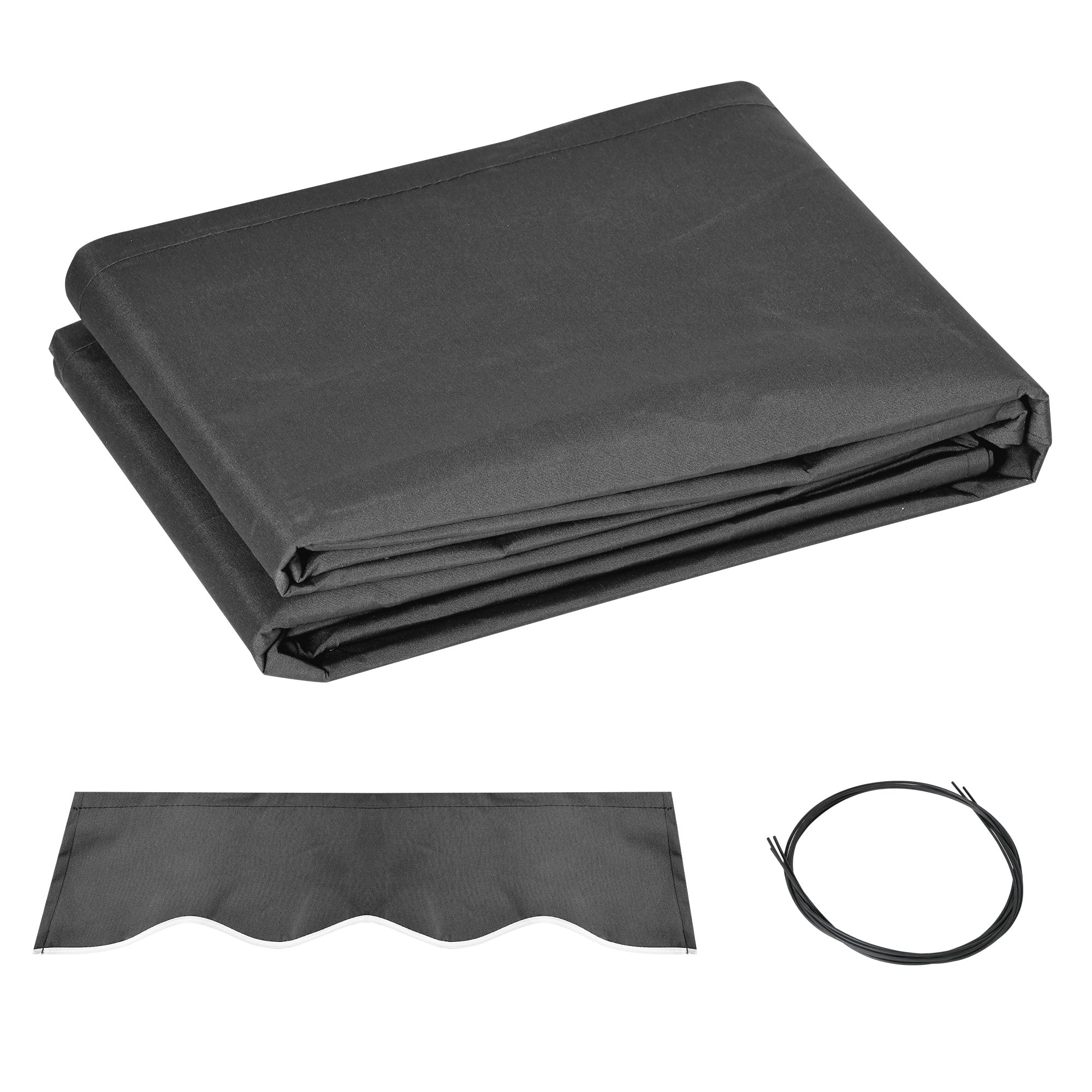 10' x 8' Retractable Awning Fabric Replacement, 280gsm UV Resistant Fabric, Grey