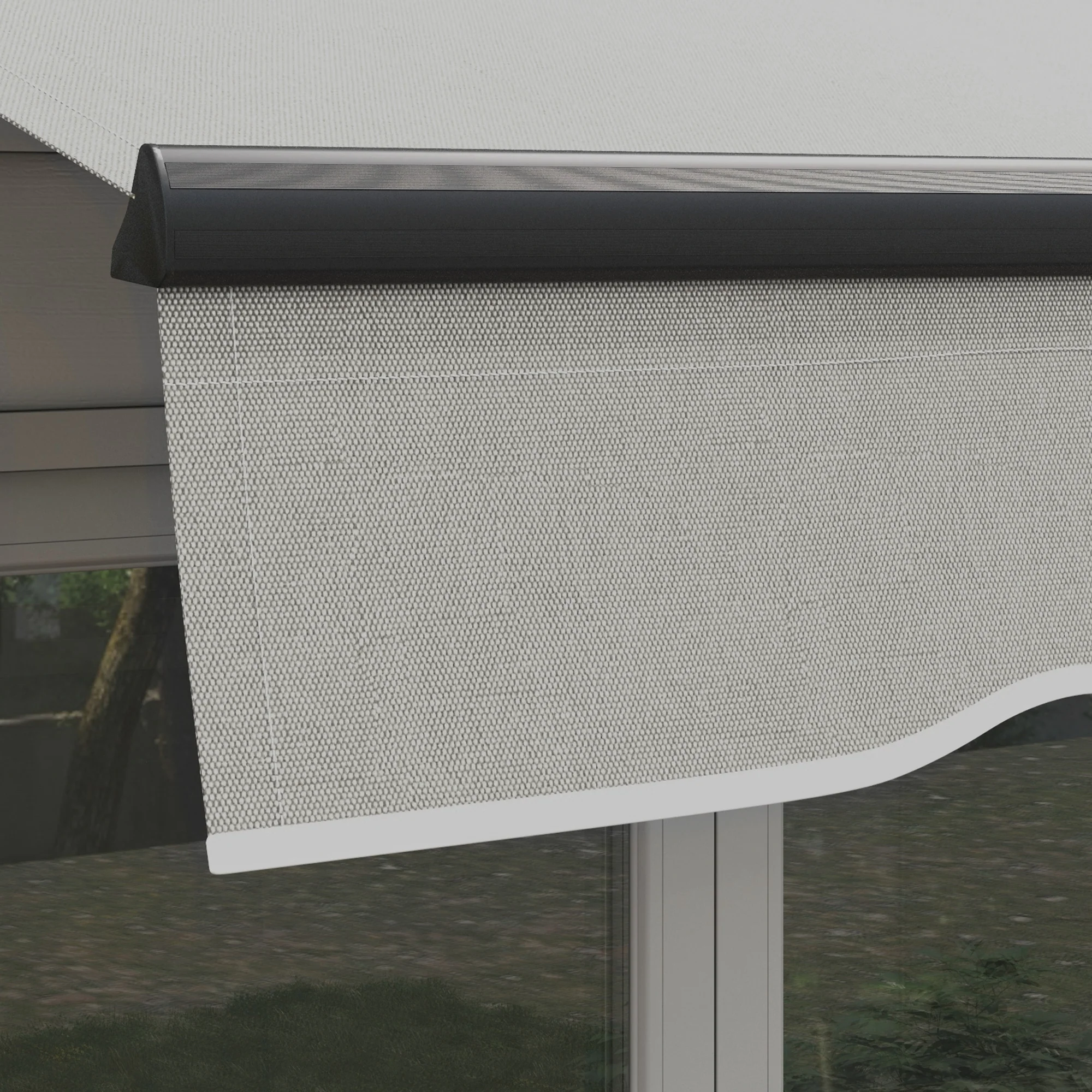 10' x 8' Retractable Awning with Manual Crank, 280gsm UV Resistant Fabric and Aluminum Frame, Light Grey - Image 11