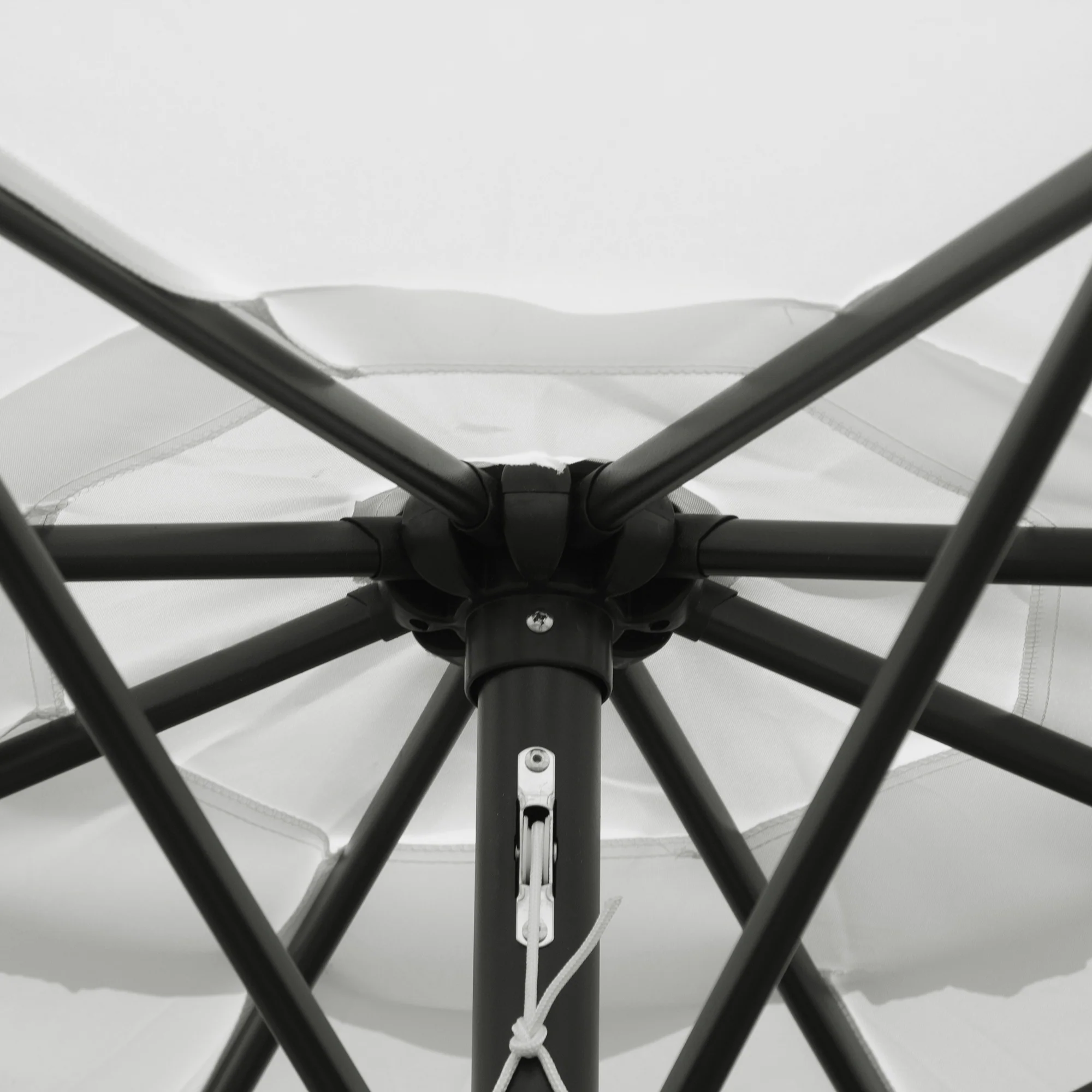 10' x 8' Round Market Umbrella with Crank and Tilt, White - Image 11