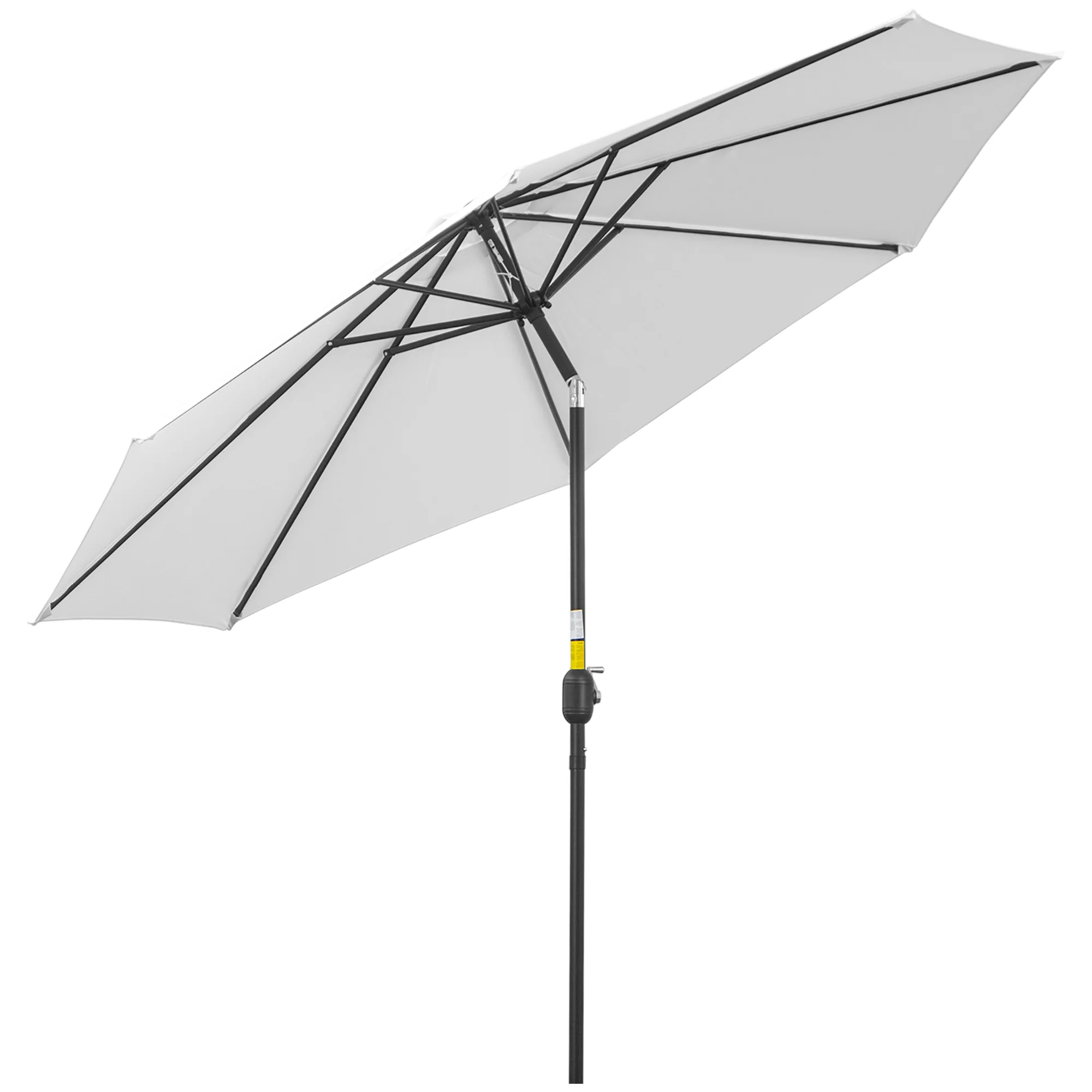 10' x 8' Round Market Umbrella with Crank and Tilt, White - Image 12