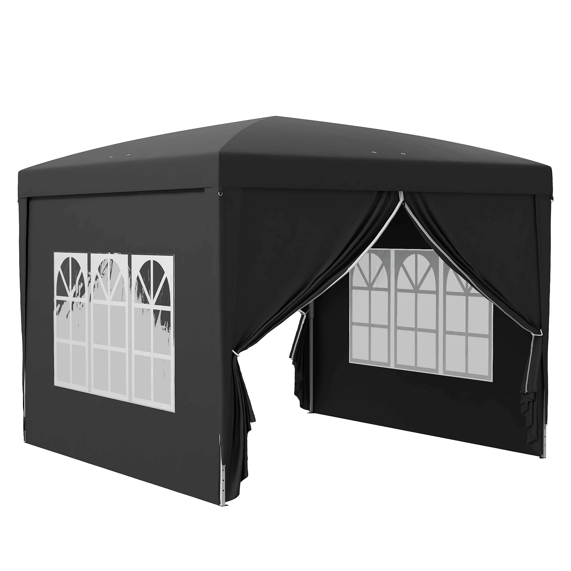 10' x 10' Pop-Up Party Tent Canopy with Carrying Bag for Outdoor Events, Black - Image 12