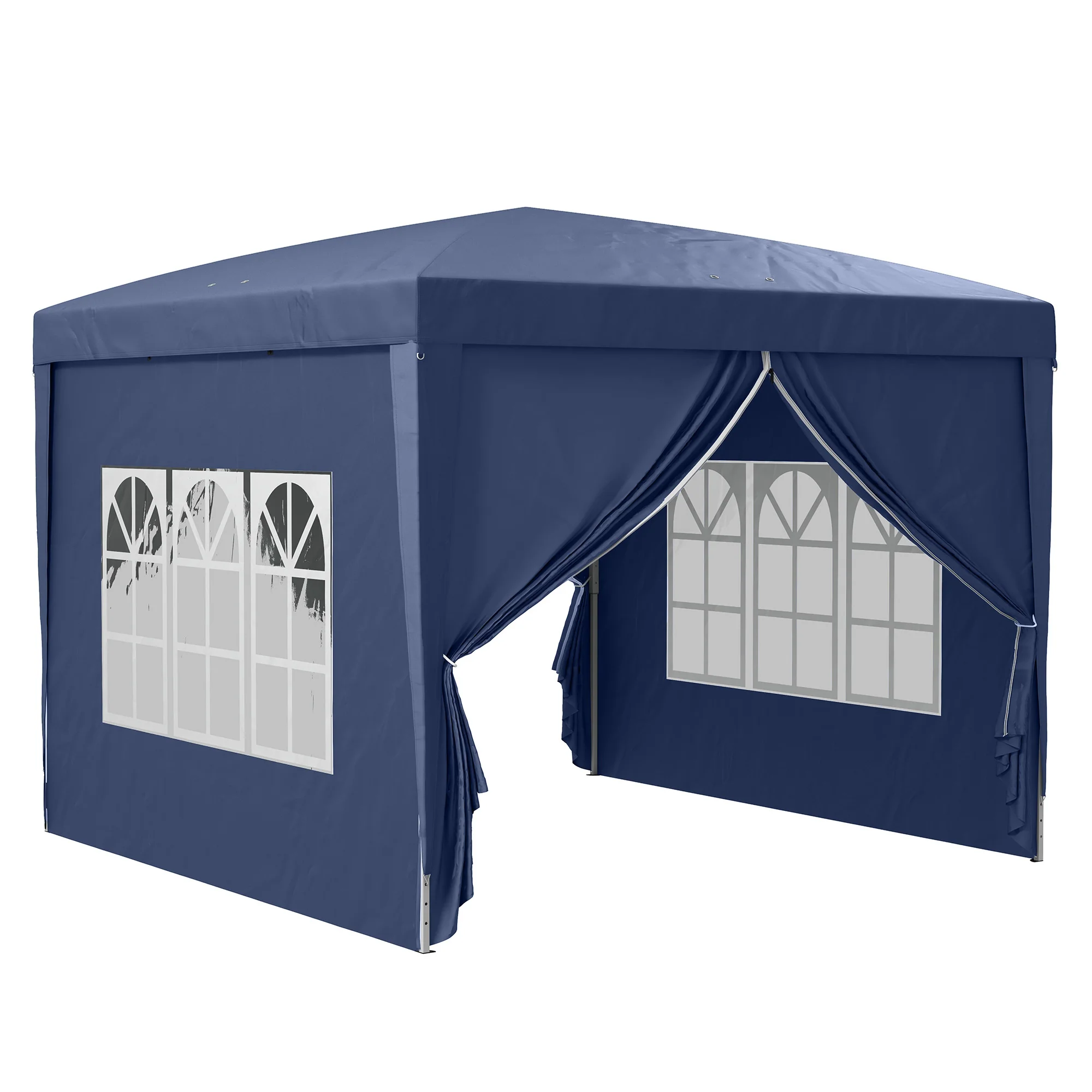 10' x 10' Outdoor Pop Up Party Tent Gazebo with Carrying Bag, Blue - Image 12