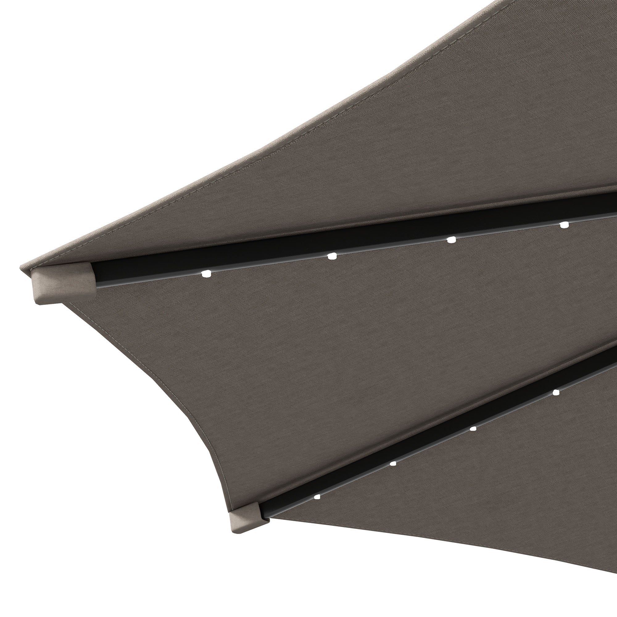 10' Solar Banana Umbrella with Lights & Adjustable Angle, Khaki - Image 10