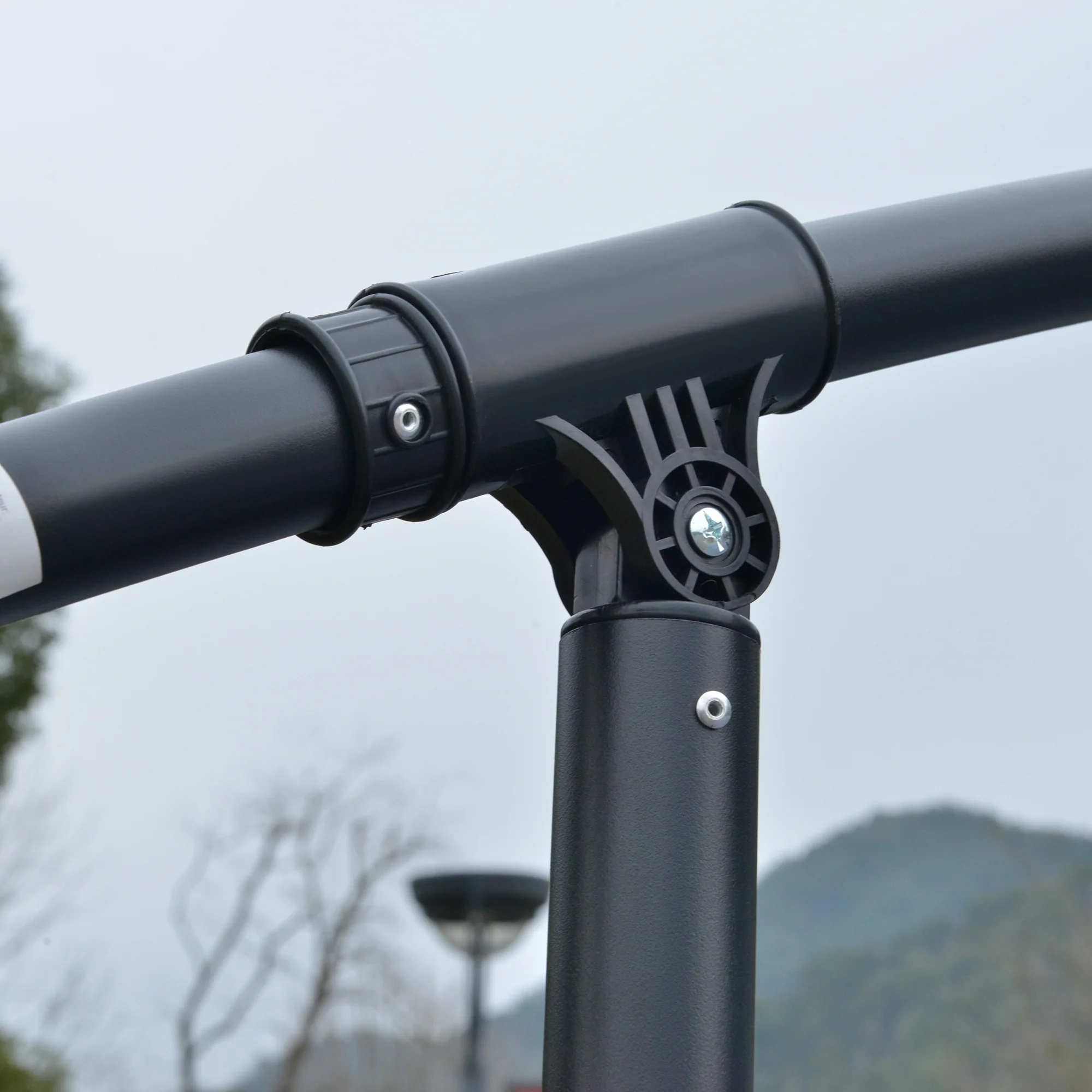 10' Solar Cantilever Umbrella with LED Lights, Grey - Image 10