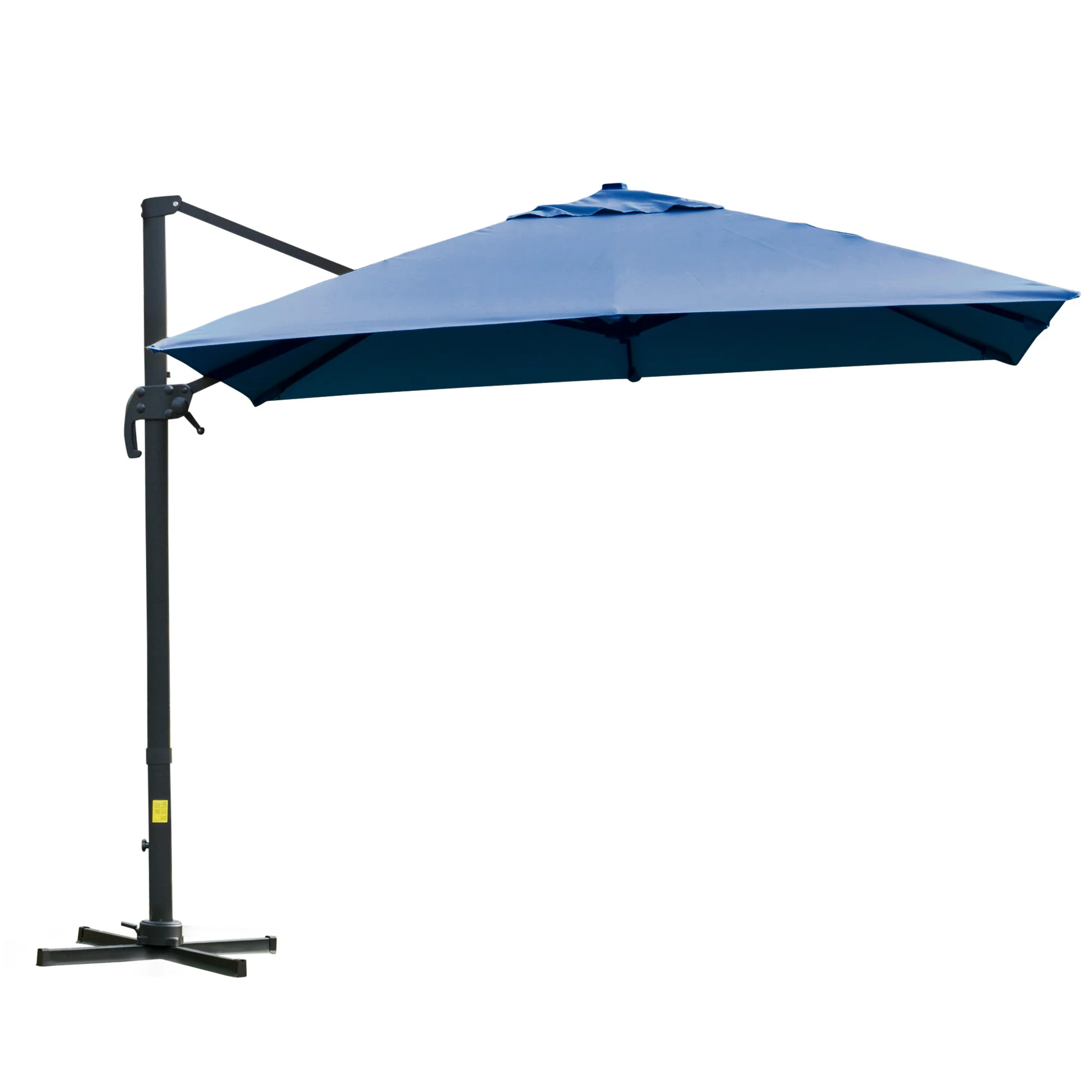10'x 10' Square Cantilever Umbrella with 4 Adjustable Angle and Rotation, Blue - Image 12