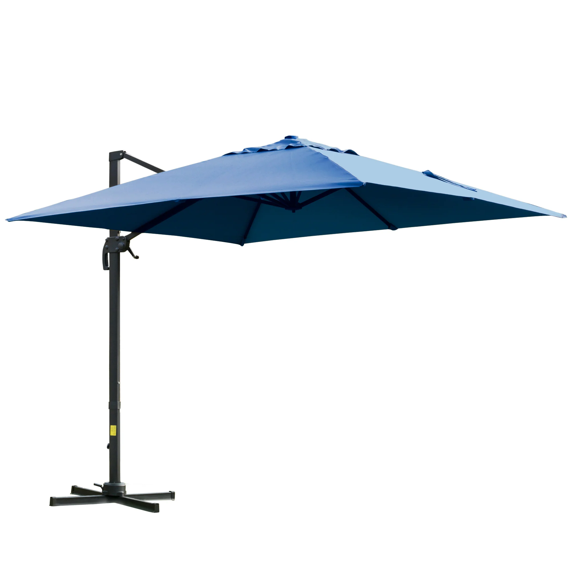 10'x 10' Square Cantilever Umbrella with 4 Adjustable Angle and Rotation, Blue - Image 2