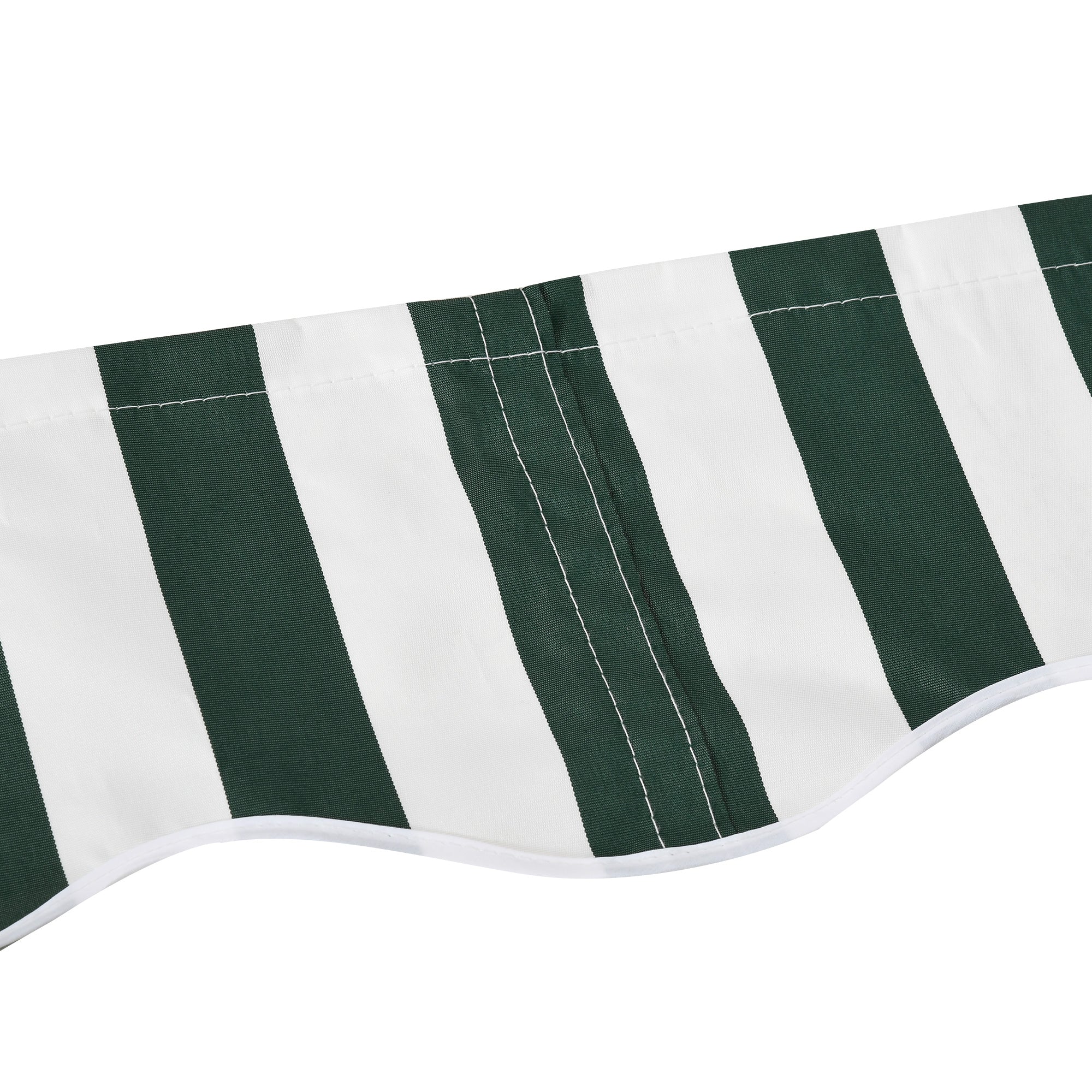 11' x 10' Retractable Awning Fabric Replacement, 280gsm UV Resistant Fabric, Green and White - Image 9