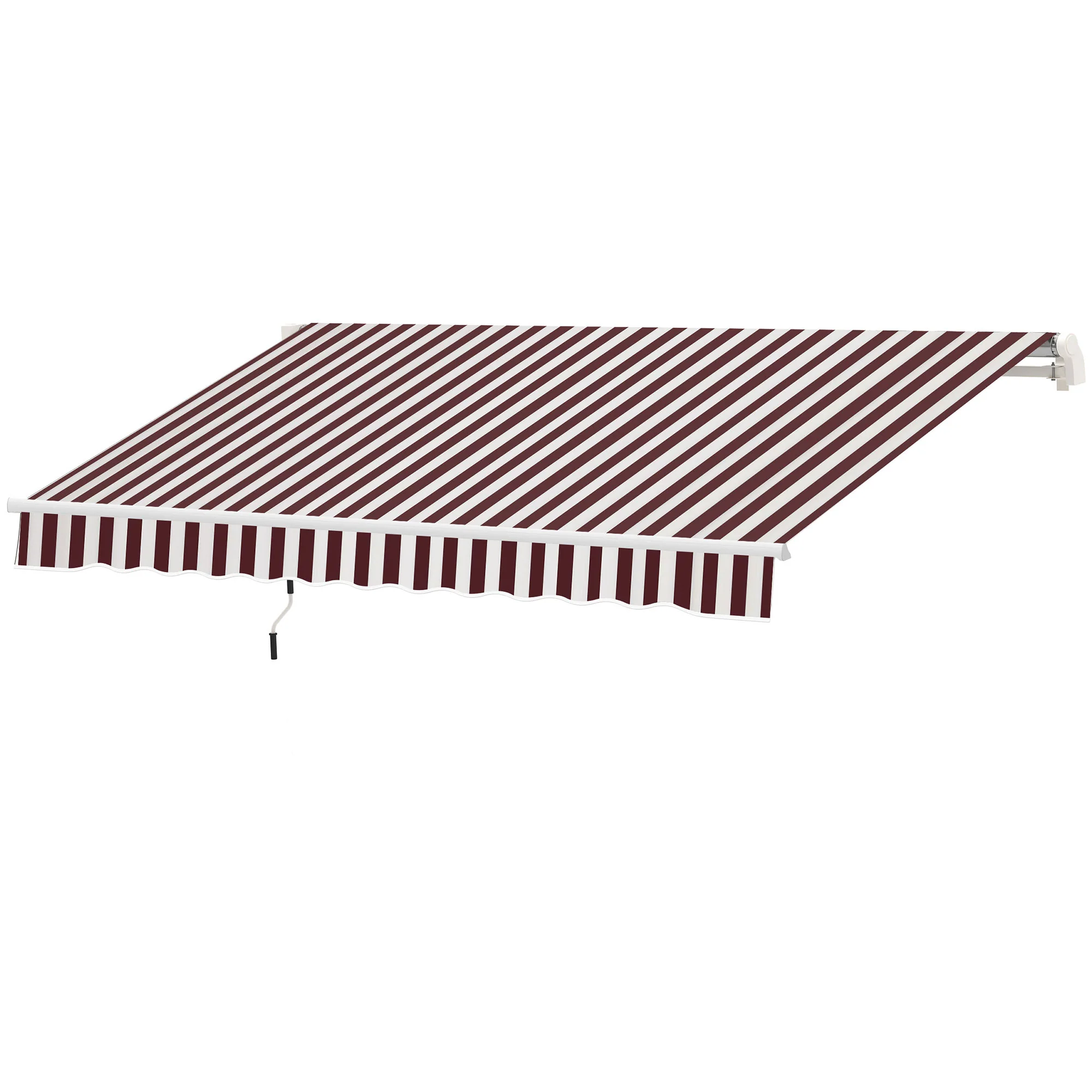 11' x 10' Retractable Awning Fabric Replacement, 280gsm UV Resistant Fabric, Red and White - Image 2