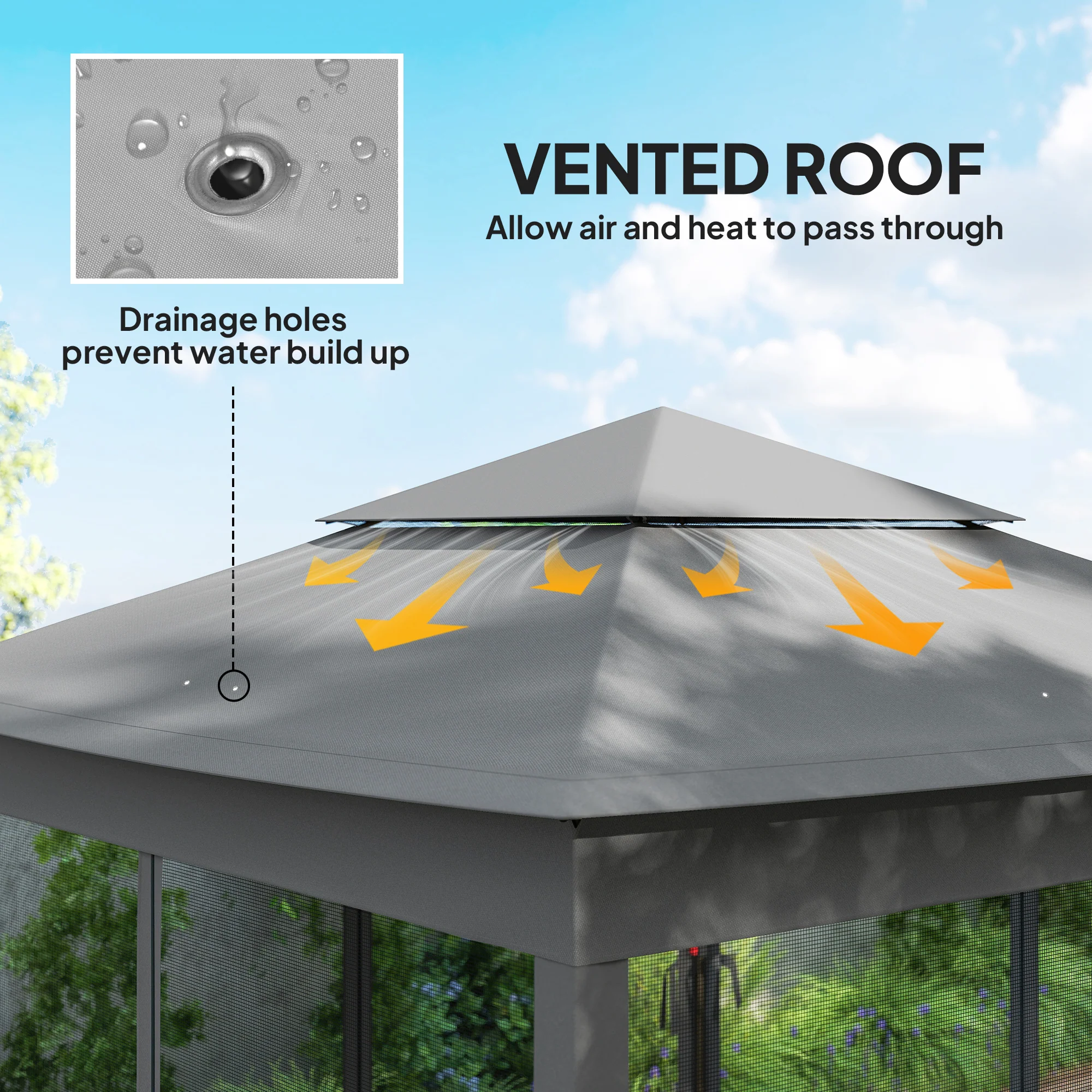 11' x 11' Pop-Up Canopy with 2-Tier Soft Top and Zipper Netting, Dark Grey - Image 7