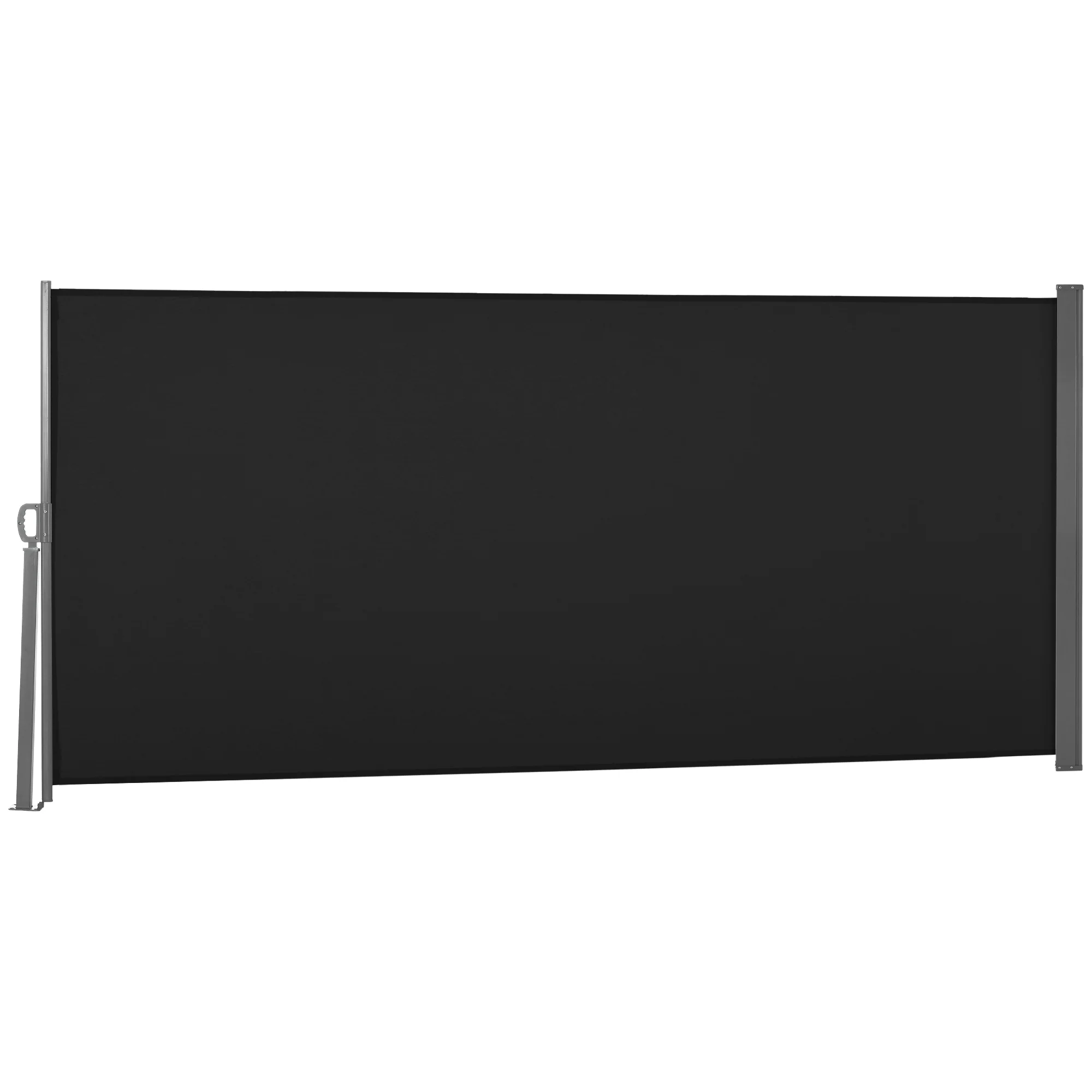 118" x 63" Retractable Side Awning with UV & Wind Protection, Black - Image 2