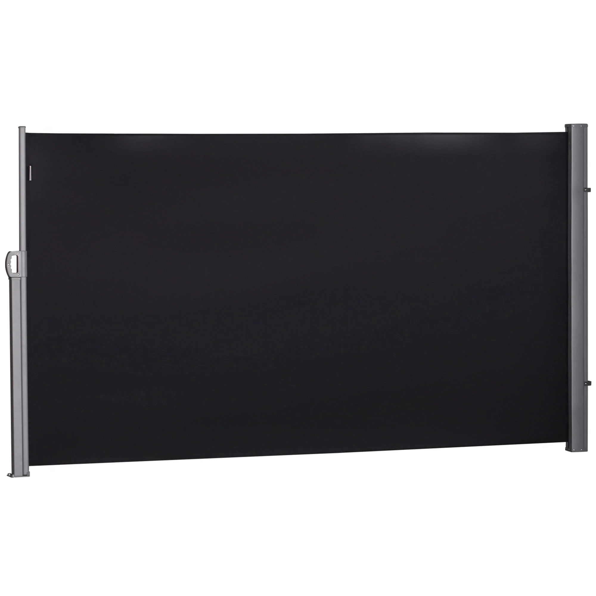 118" x 71" Retractable Side Awning with UV & Wind Protection, Black - Image 2