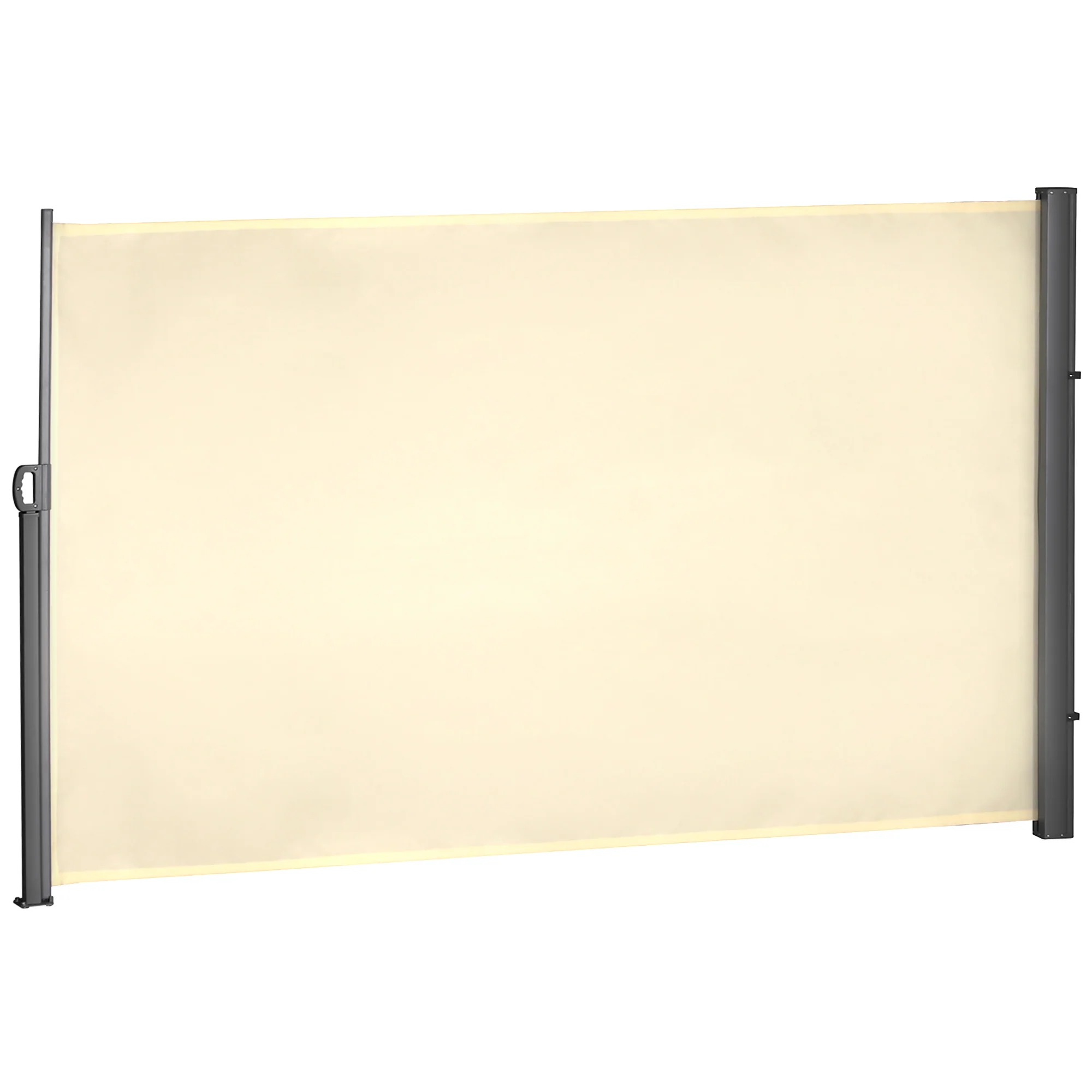 118" x 71" Retractable Side Awning with UV & Wind Protection, Cream White - Image 2