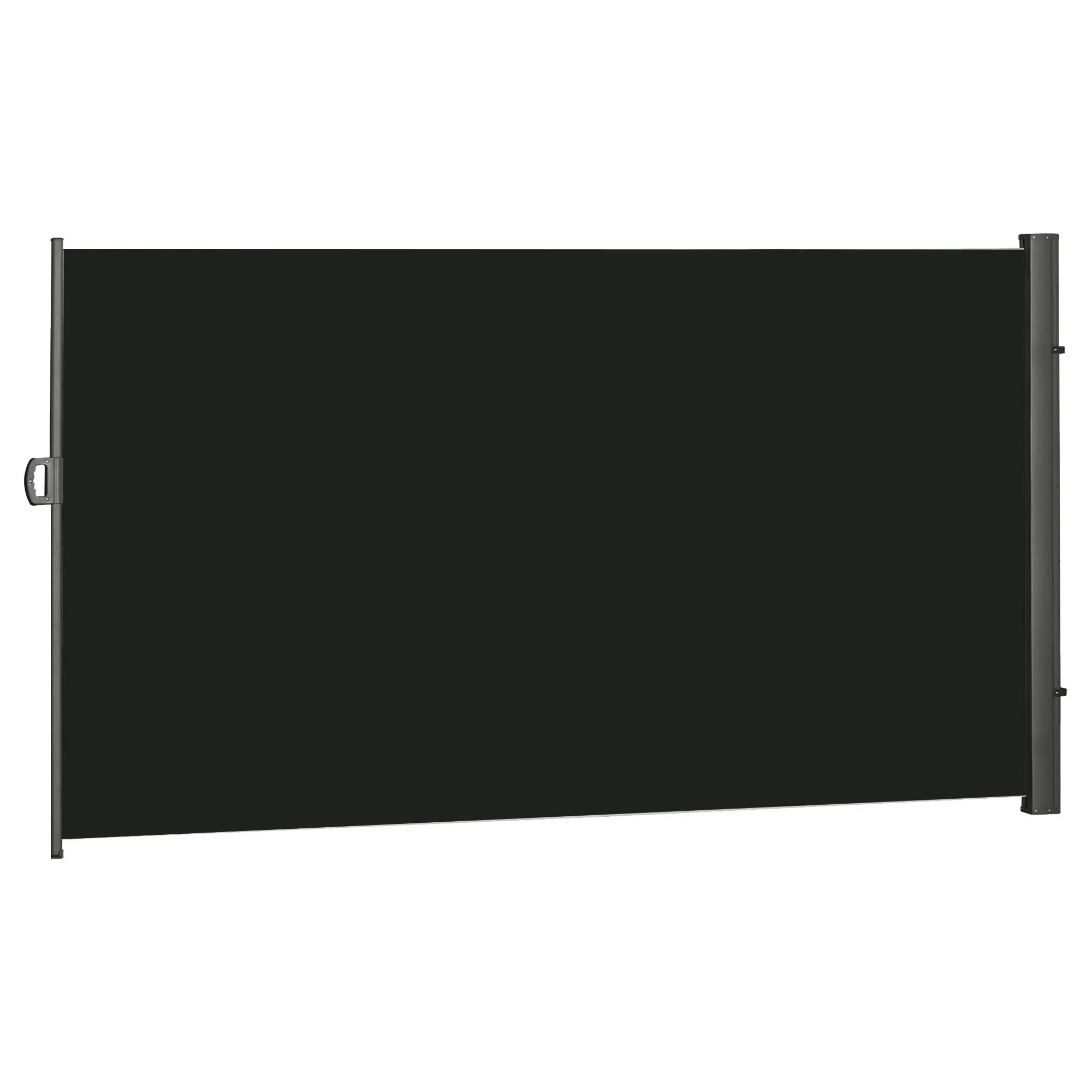 118" x 79" Retractable Side Awning with UV & Wind Protection, Black - Image 12