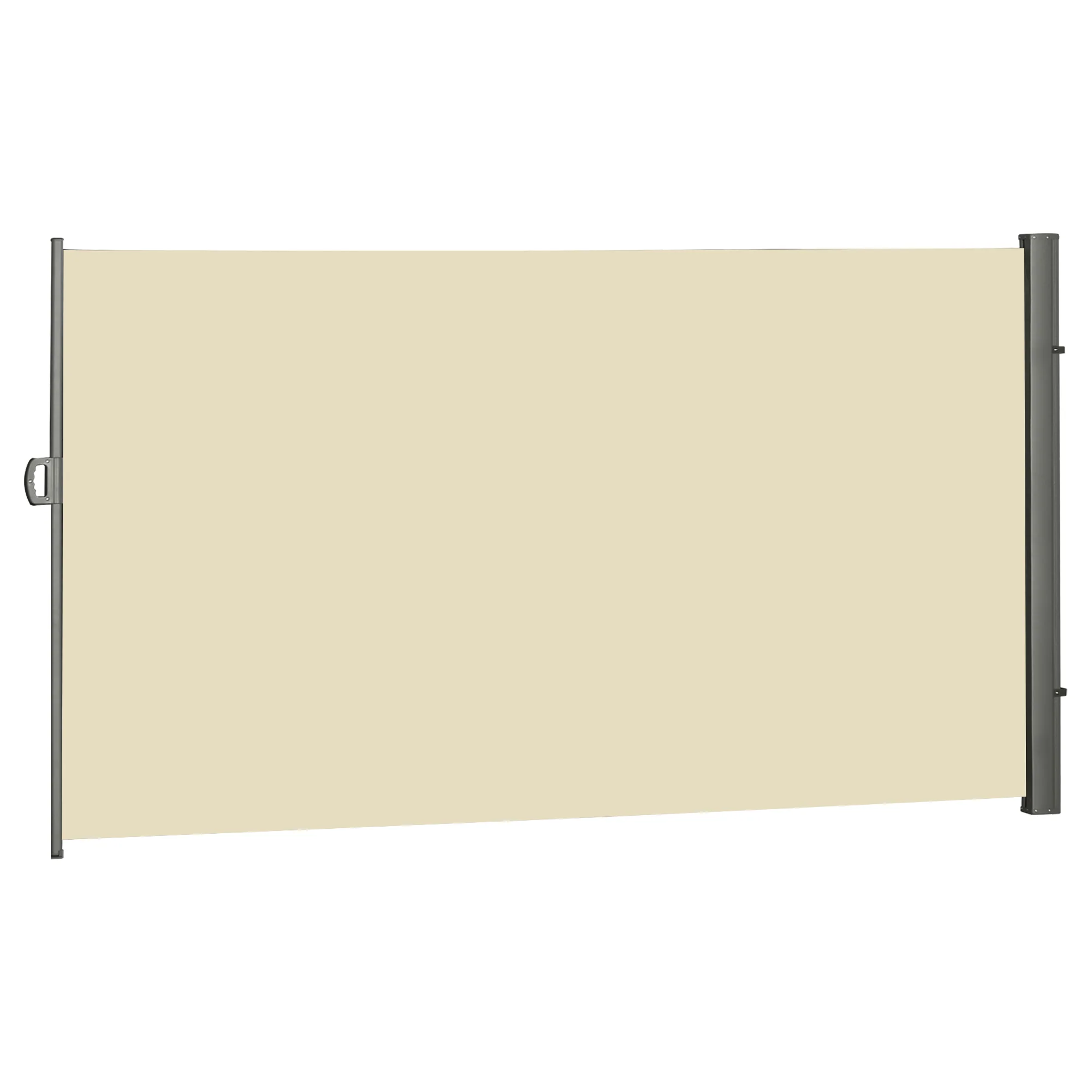 118" x 79" Retractable Side Awning with UV & Wind Protection, Cream White - Image 2
