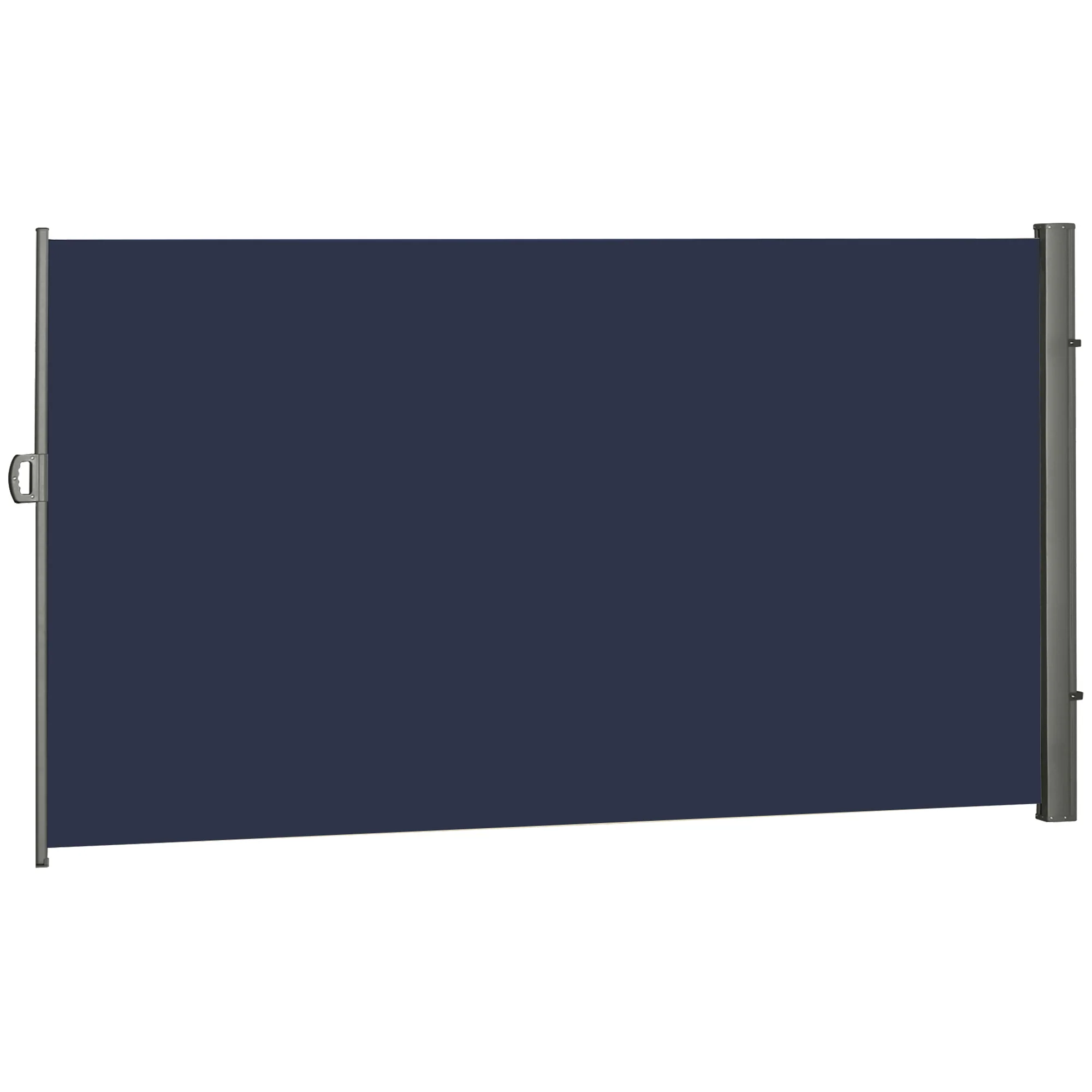 118" x 79" Retractable Side Awning with UV & Wind Protection, Dark Blue - Image 2