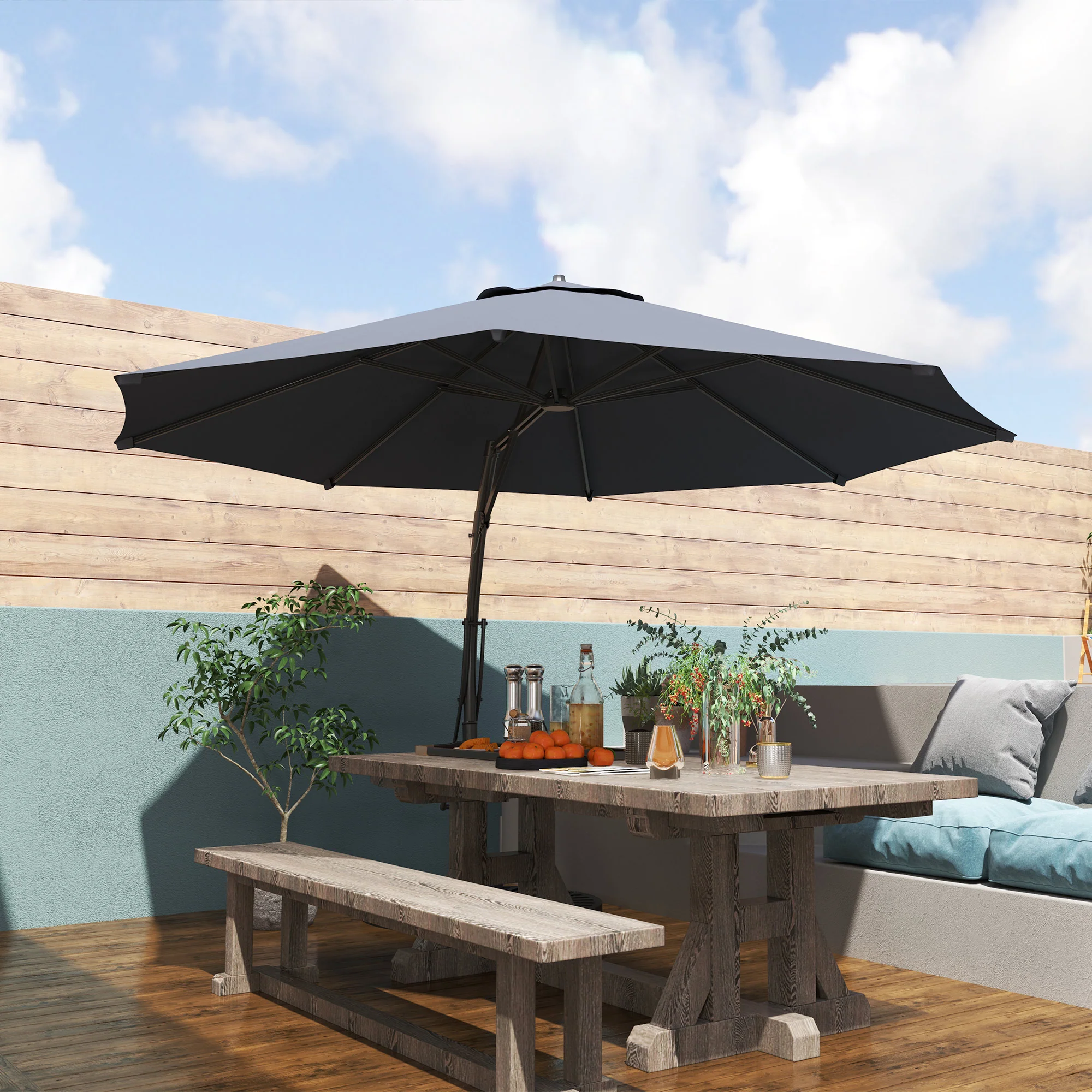 11' Patio Umbrella with 360° Rotation & UPF 50+ Protection - Image 10