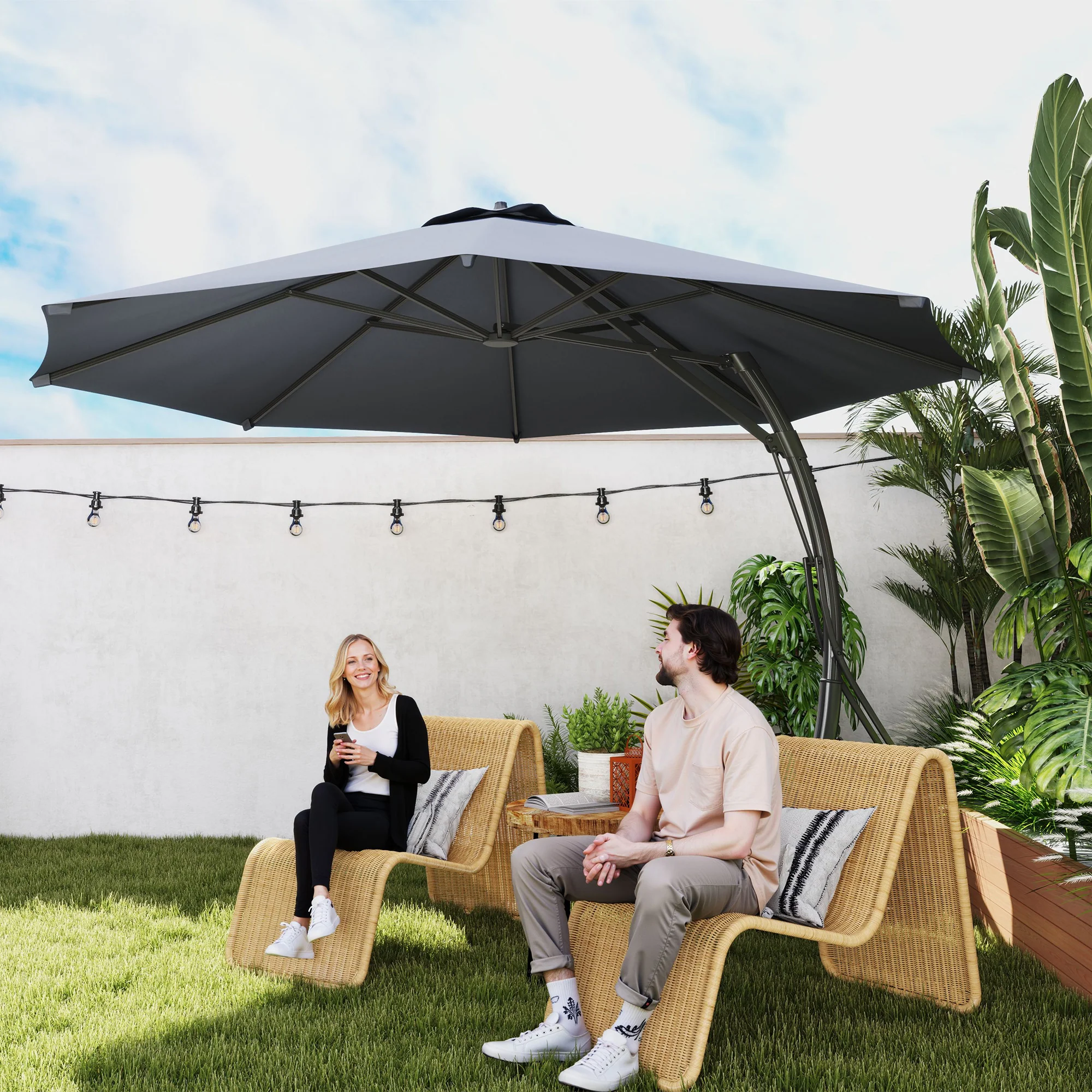11' Patio Umbrella with 360° Rotation & UPF 50+ Protection - Image 3