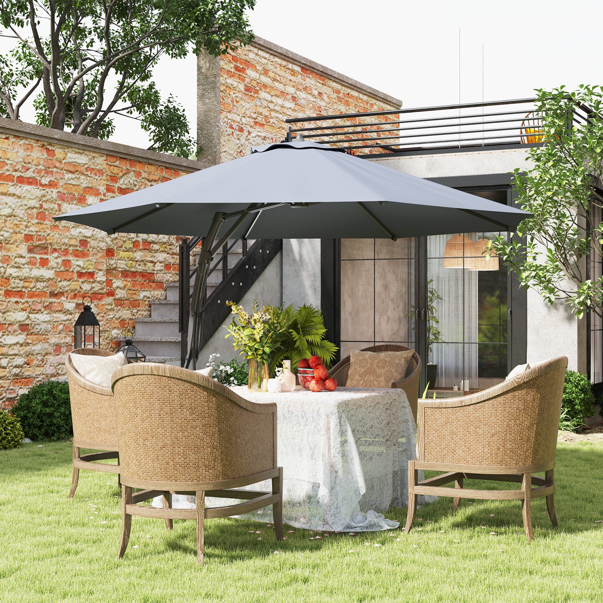 11' Patio Umbrella with 360° Rotation & UPF 50+ Protection - Image 4