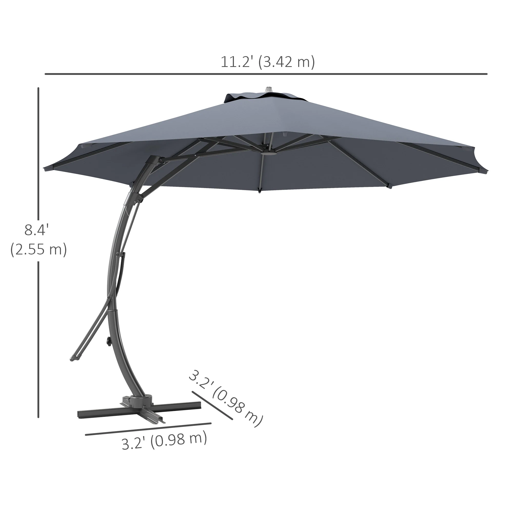 11' Patio Umbrella with 360° Rotation & UPF 50+ Protection - Image 5