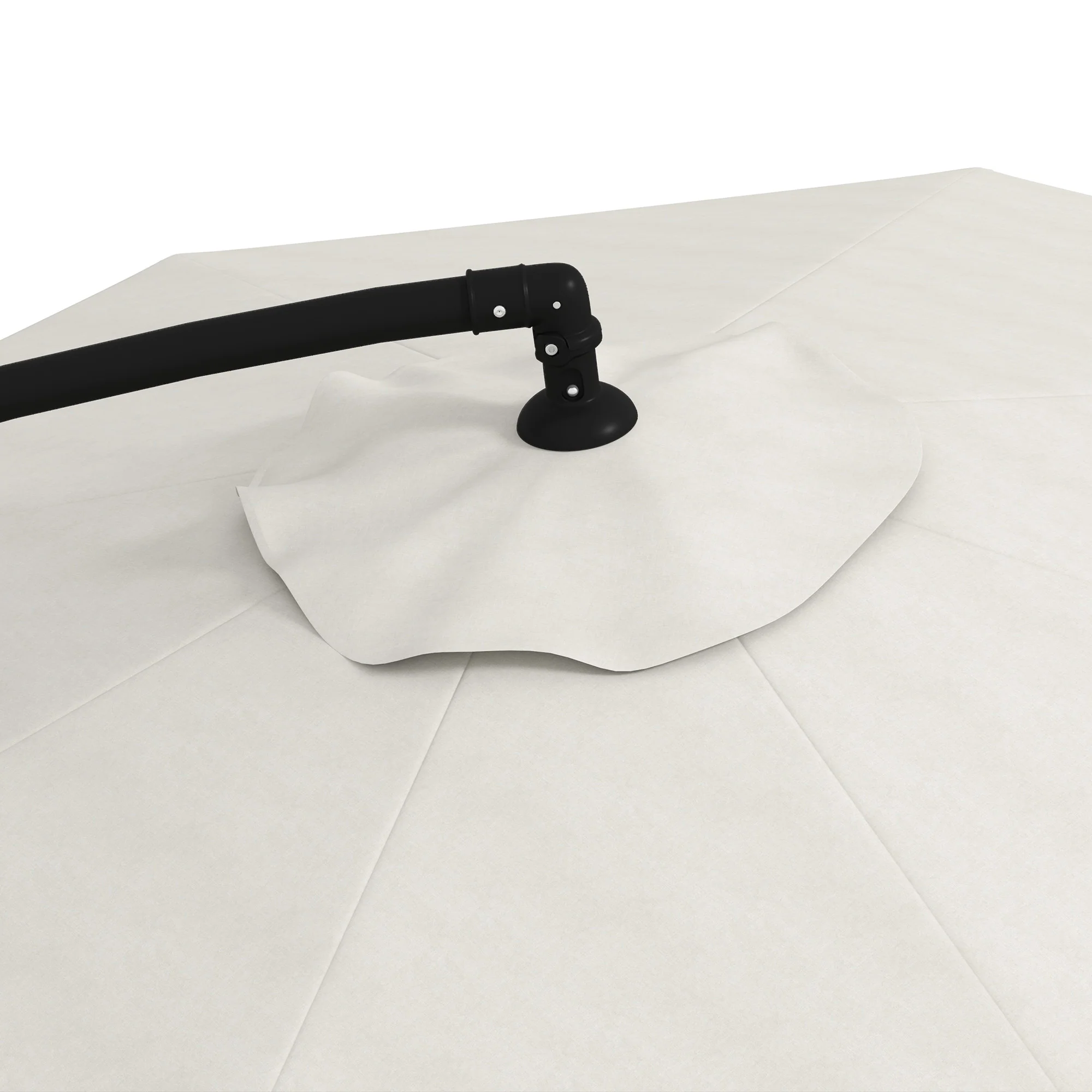 11FT Offset Hanging Patio Umbrella with Easy Tilt and Cross Base, Cream White - Image 10