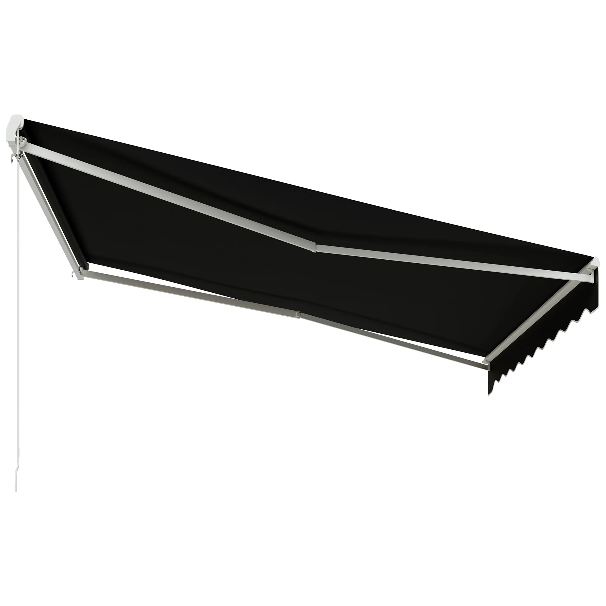 12' x 10' Electric Retractable Awning with Remote Control & Manual Crank Handle, Black - Image 2