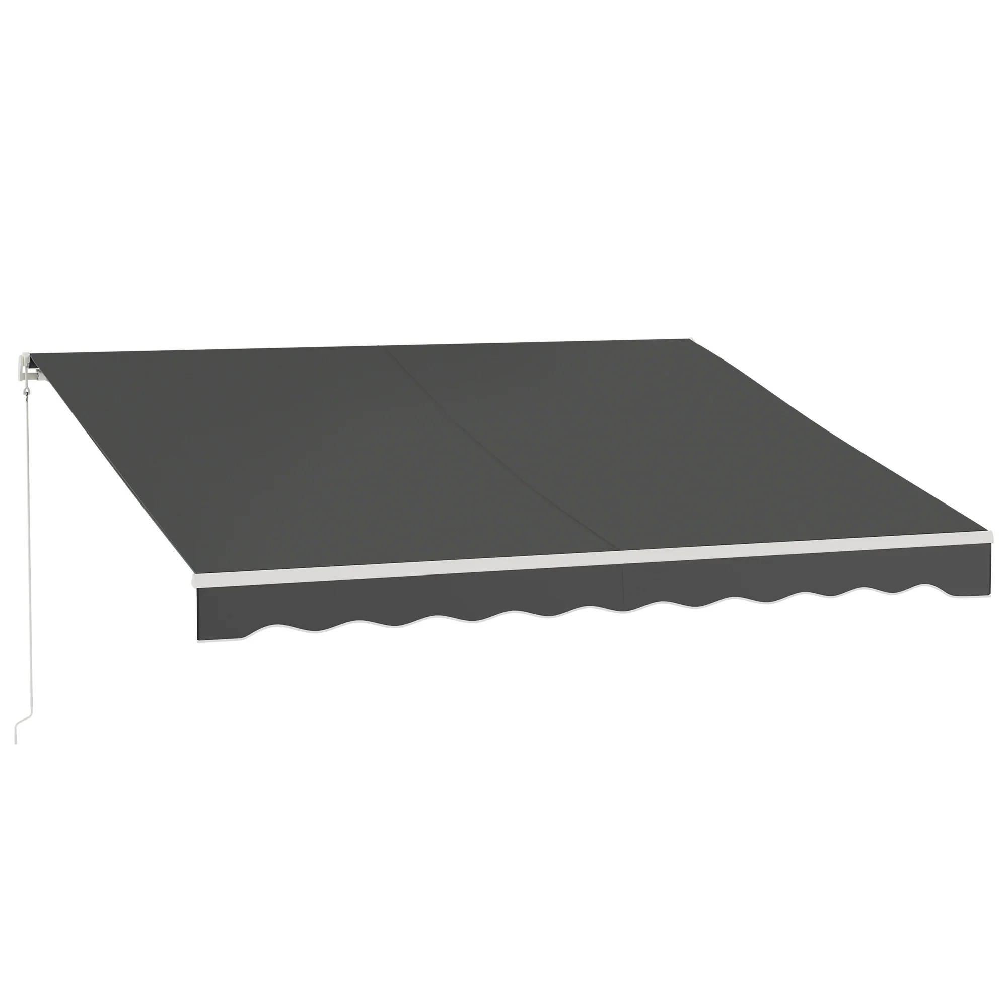12' x 10' Electric Retractable Awning with Remote Control & Manual Crank Handle, Dark Grey