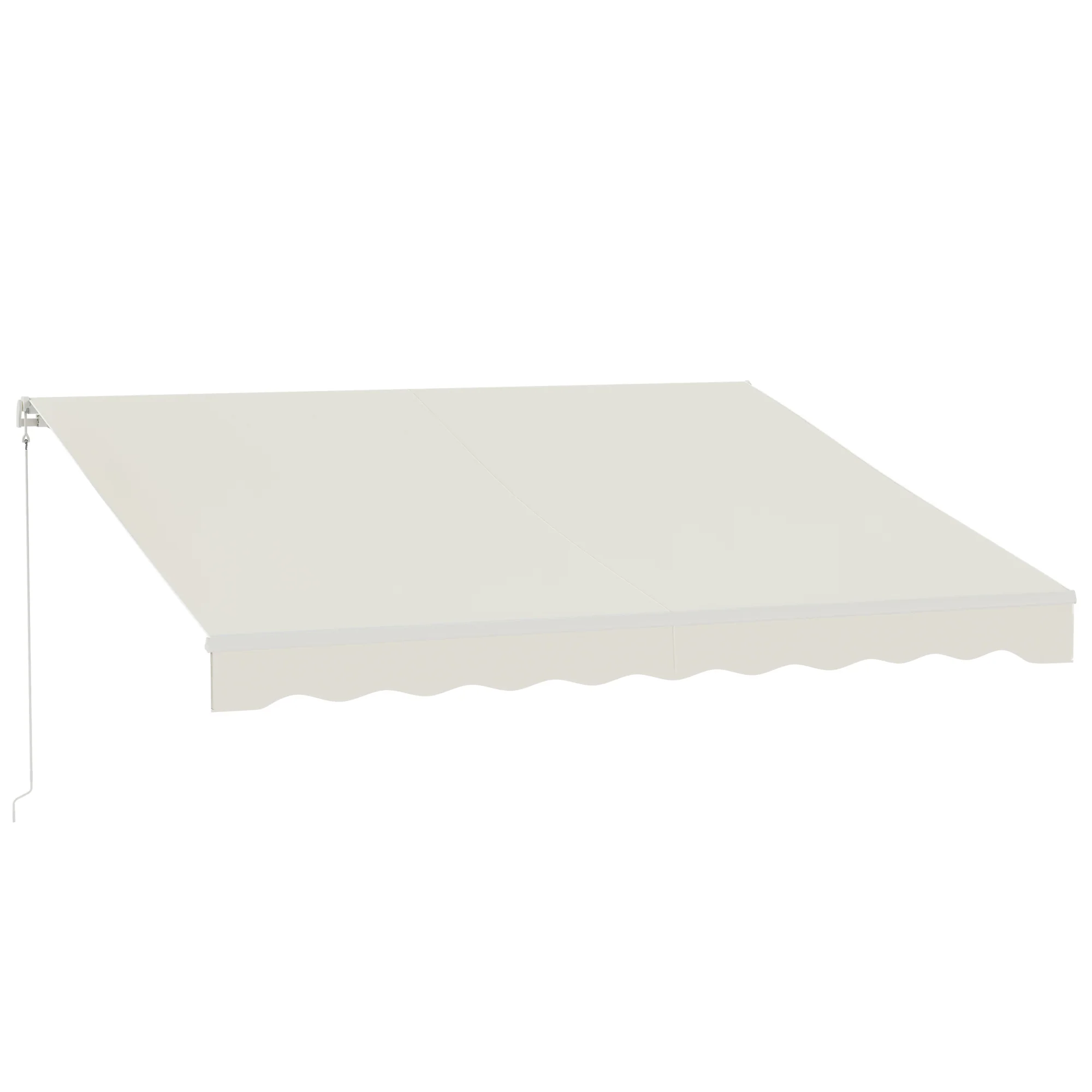 12' x 10' Electric Retractable Awning with Remote Control & Manual Crank Handle, Cream White