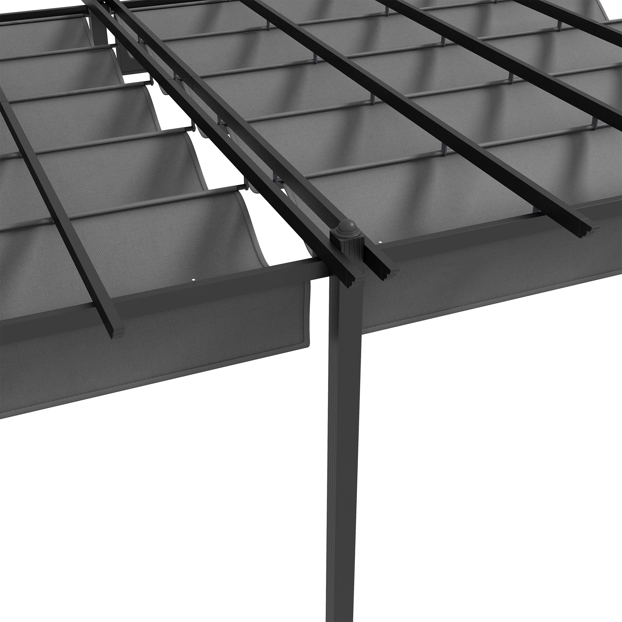 12' x 20' Retractable Pergola Canopy, Aluminum Frame Sun Shelter - Image 10