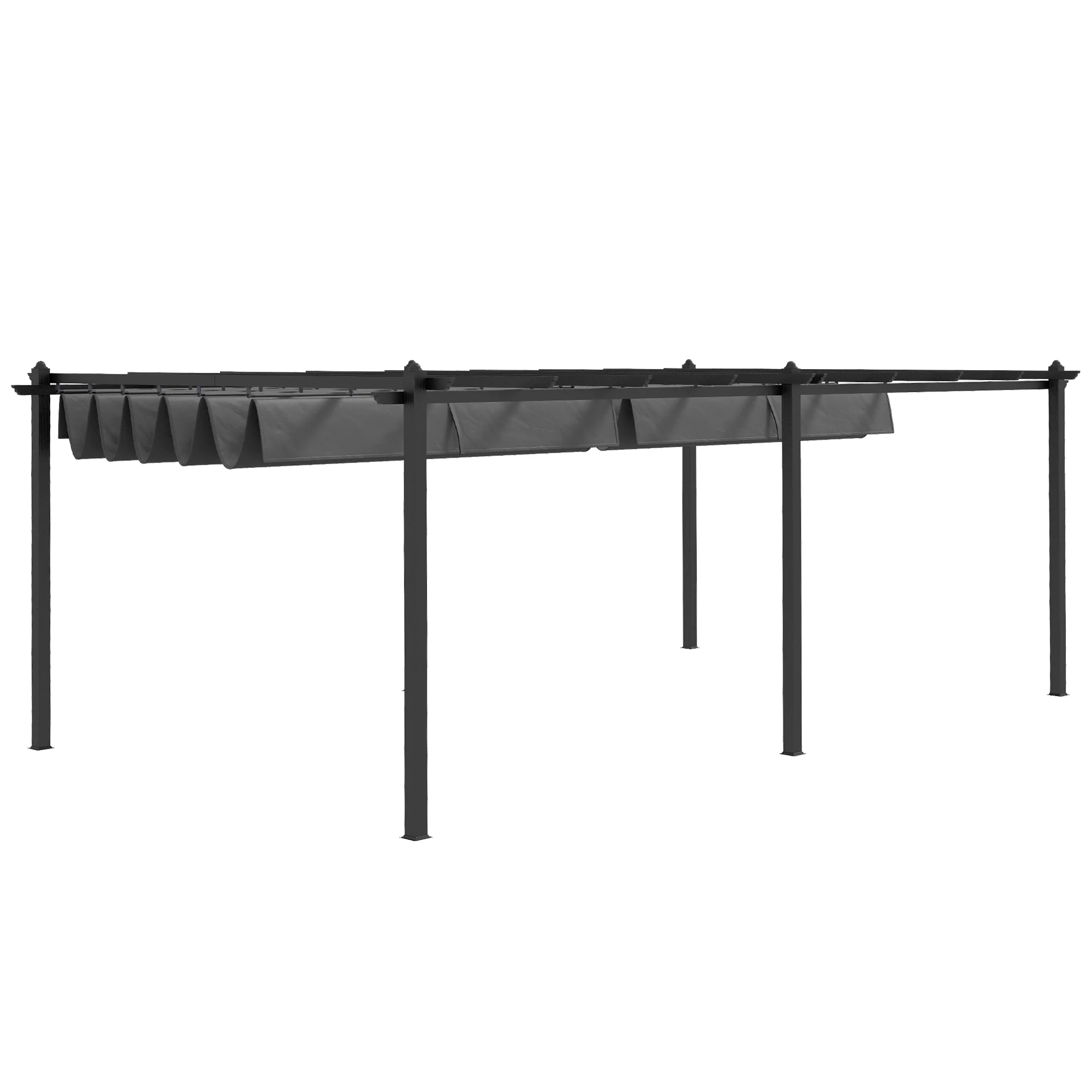 12' x 20' Retractable Pergola Canopy, Aluminum Frame Sun Shelter - Image 2
