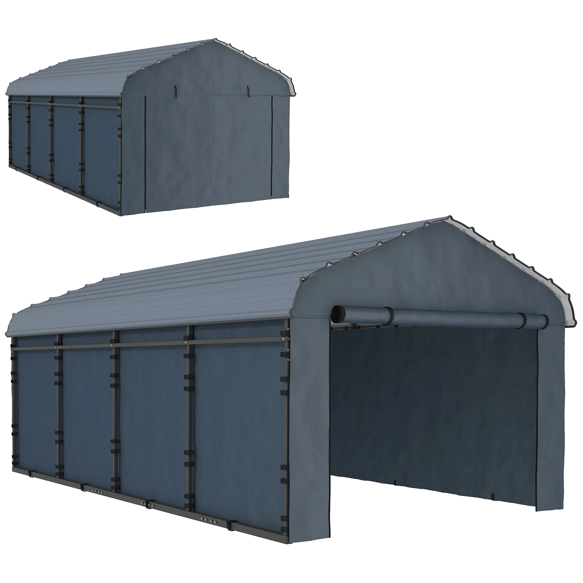 12' x 20' Heavy Duty Carport with Galvanized Roof & Removable Sidewalls - Image 12