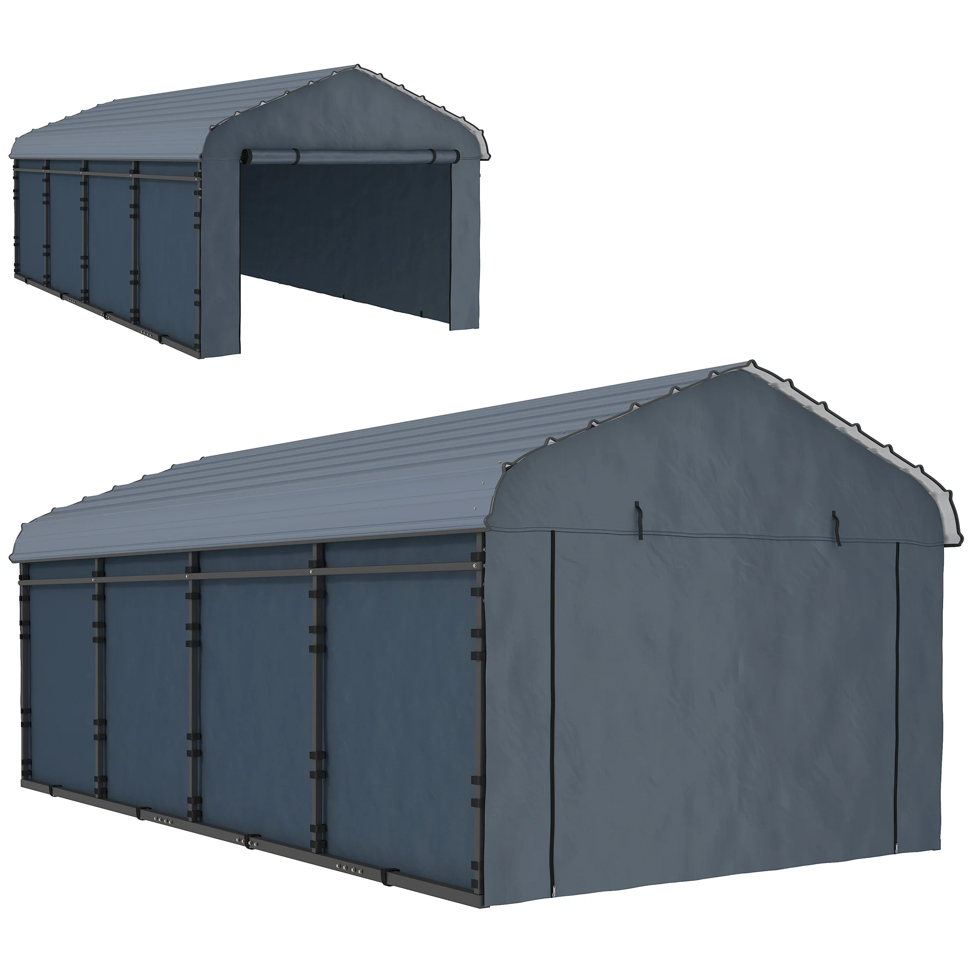 12' x 20' Heavy Duty Carport with Galvanized Roof & Removable Sidewalls - Image 2