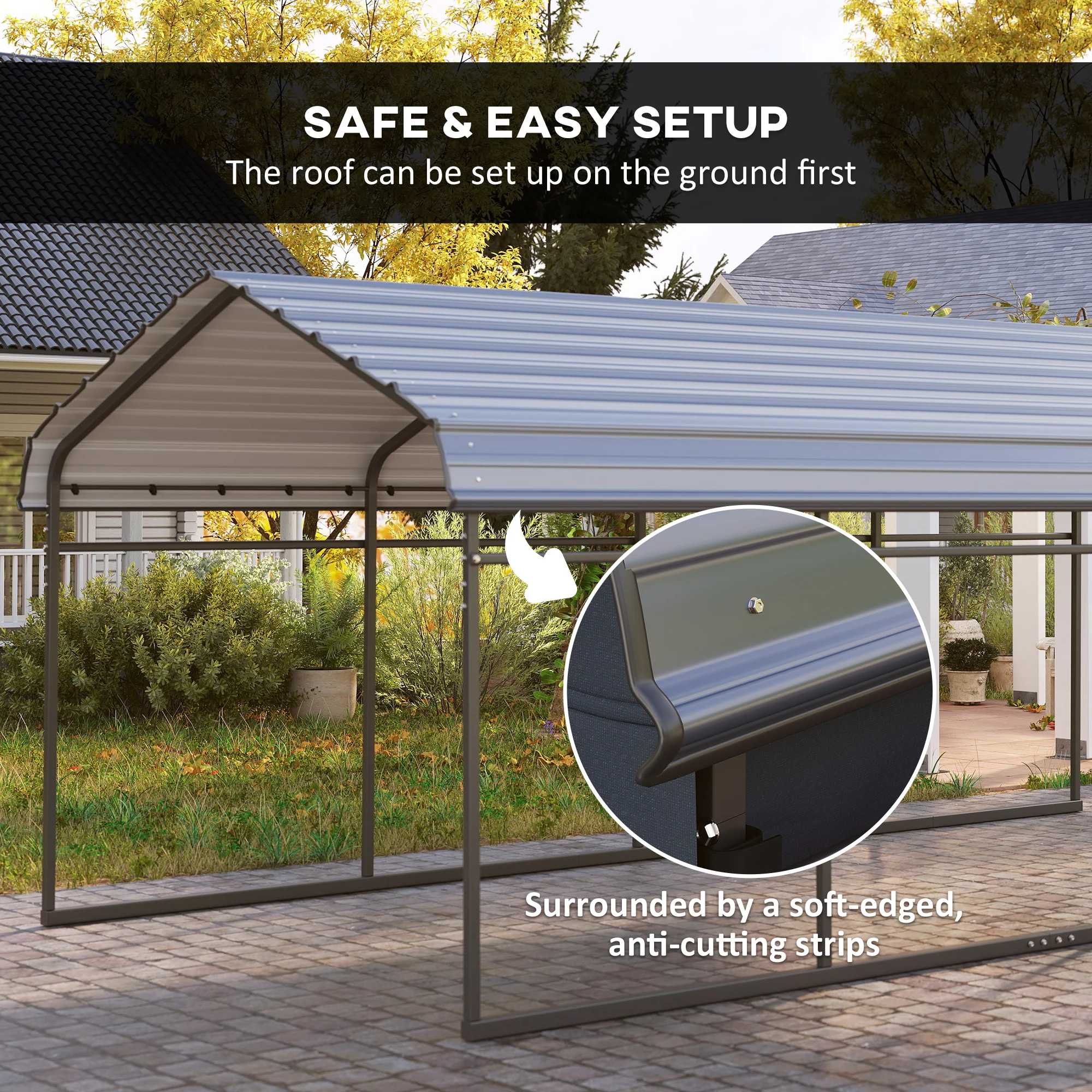 12' x 20' Heavy Duty Carport with Galvanized Roof & Removable Sidewalls - Image 9