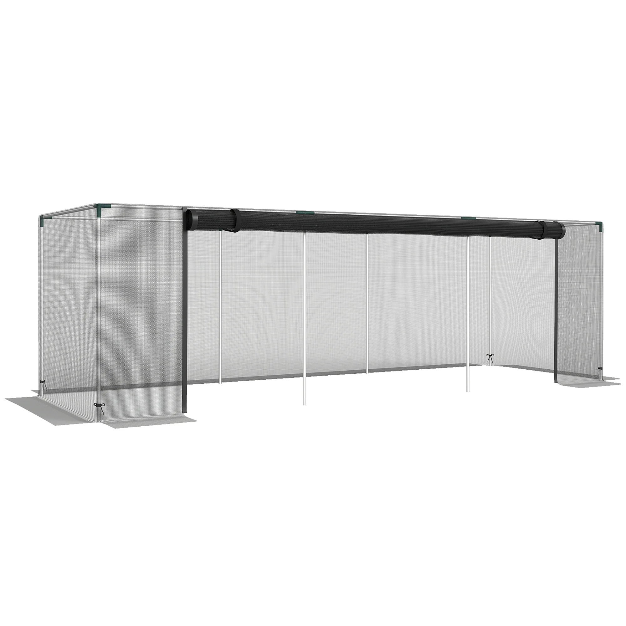 12' x 4' Crop Cage with Zippered Door and Steel Frame, Black - Image 12