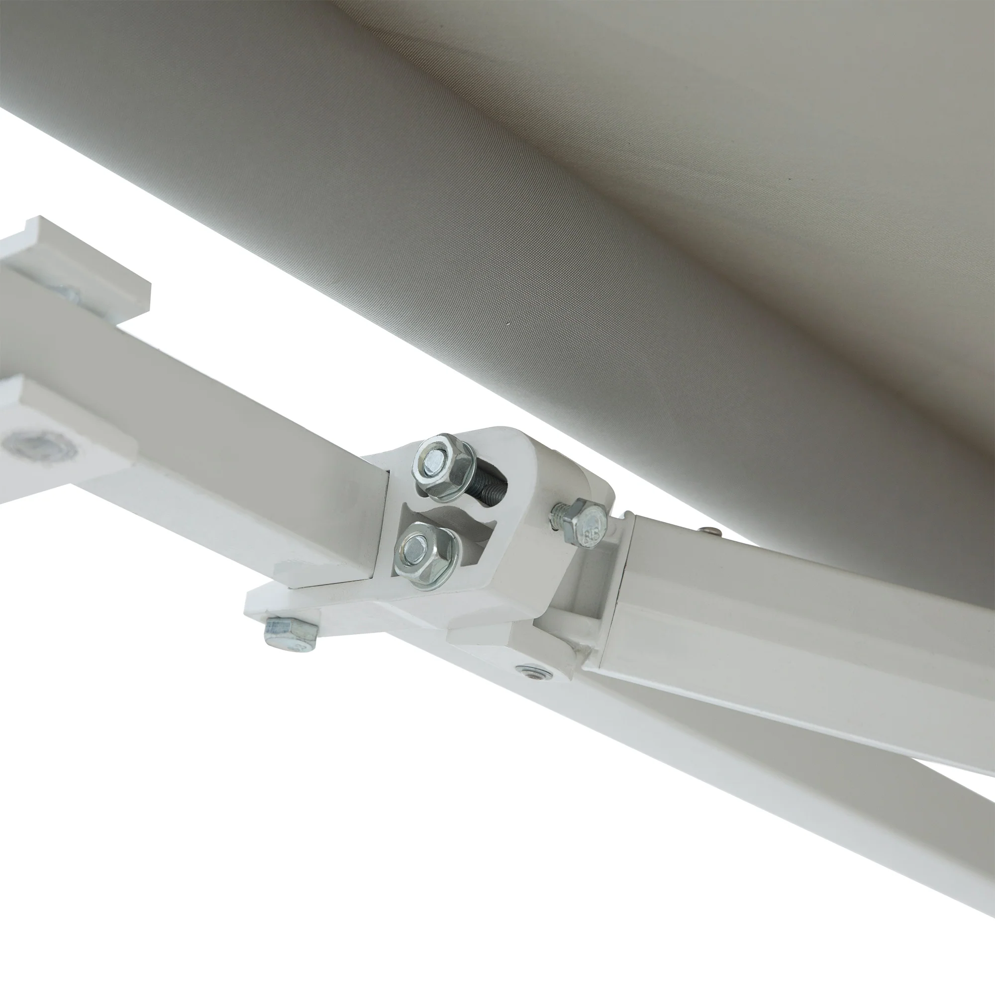 12' x 8' Retractable Patio Awning with Manual Crank, UV & Water-Resistant Fabric and Aluminum Frame, Grey - Image 10