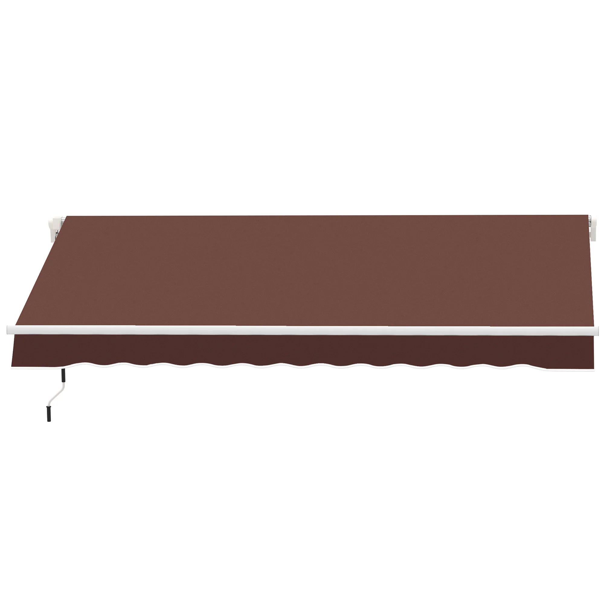 12' x 8' Retractable Patio Awning with Manual Crank, UV & Water-Resistant Fabric and Aluminum Frame, Coffee - Image 2