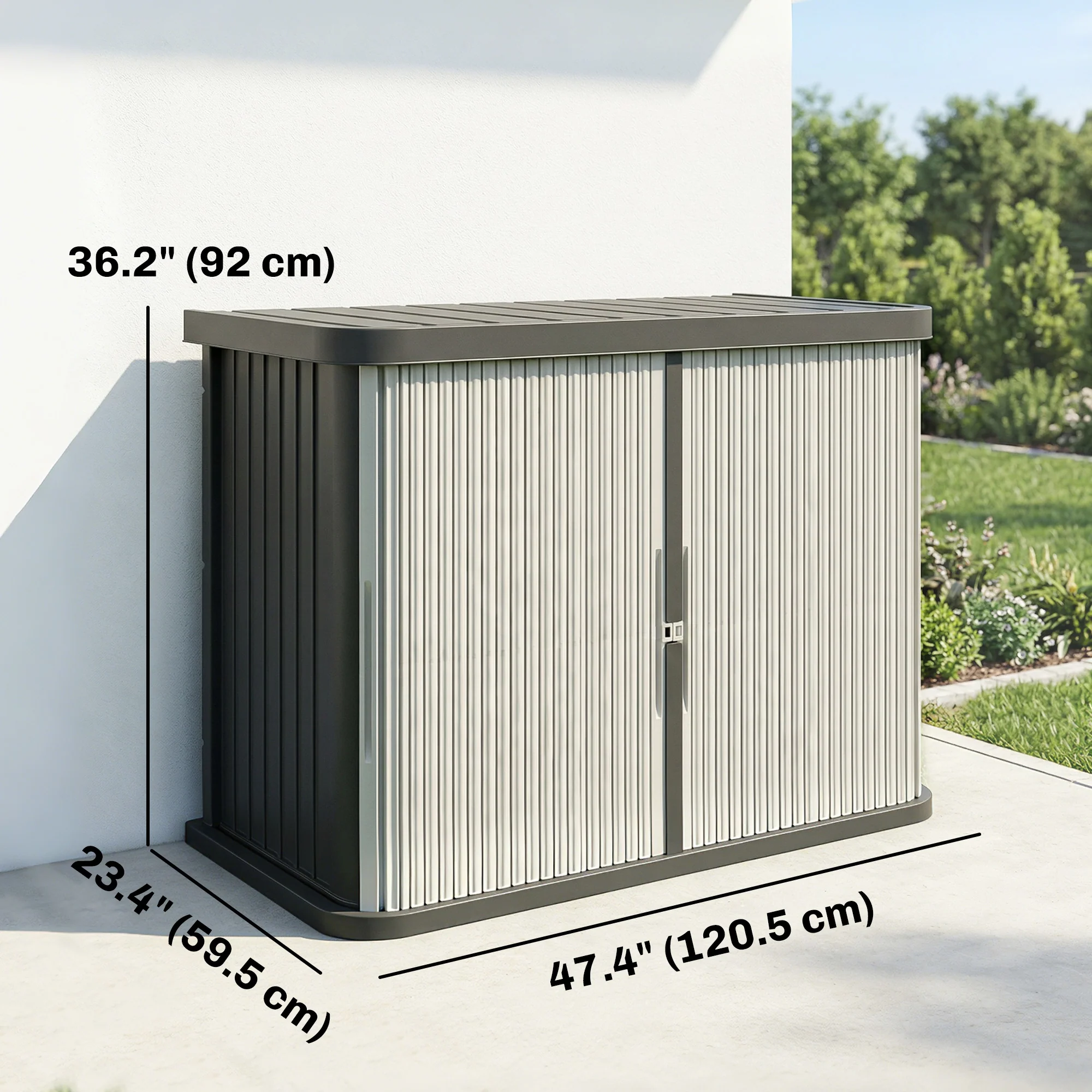 127 Gallon Outdoor Storage Box for Patio and Poolside, Light Brown - Image 5