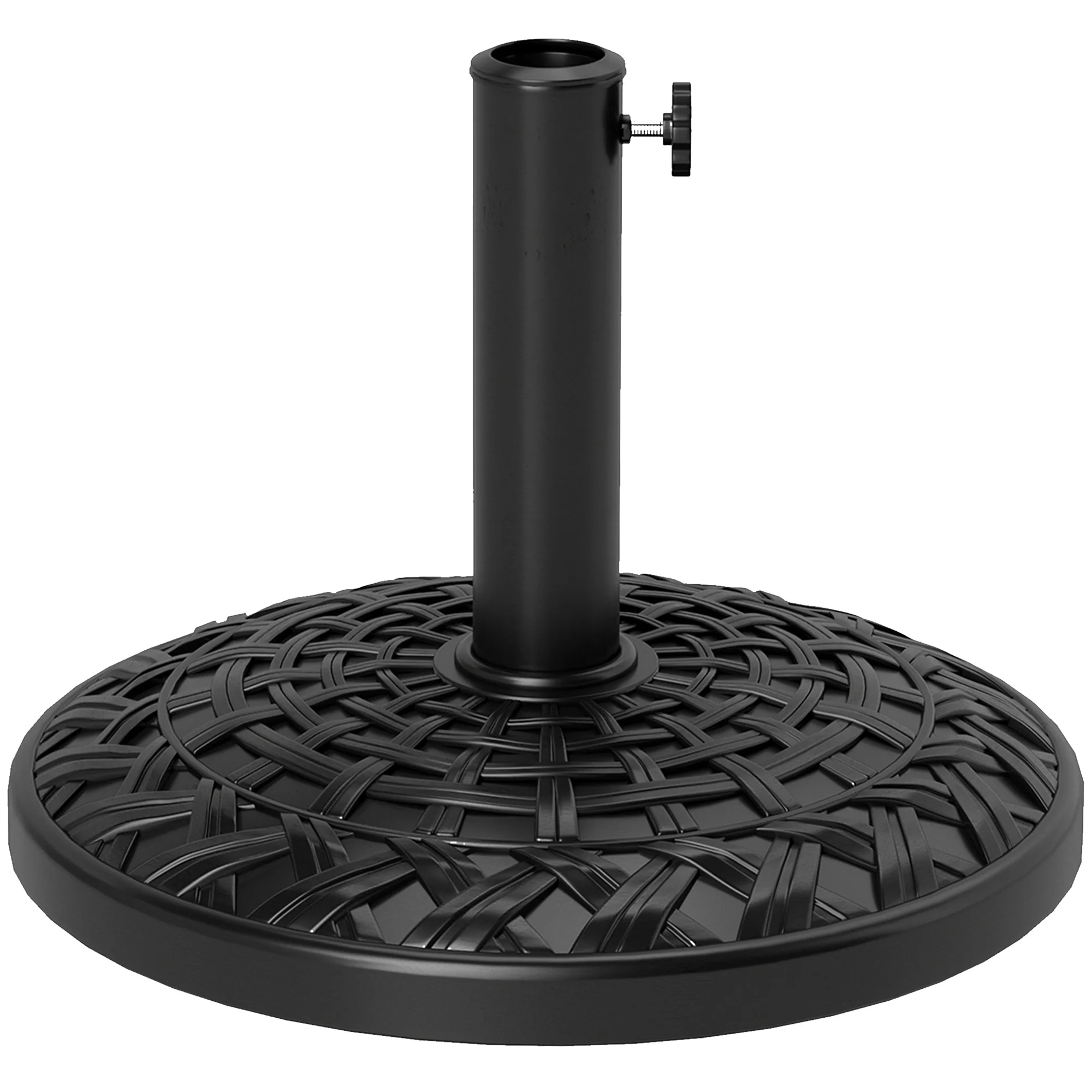 12kg Round Resin Garden Umbrella Base for 38mm or 48mm Outdoor Umbrella Poles, Black - Image 12