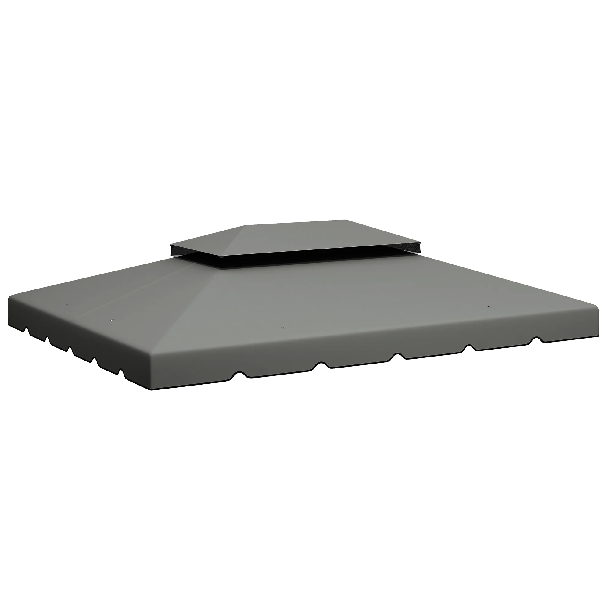13.1' x 9.8' Gazebo Replacement Canopy with Double Vented Roof, TOP ONLY, Grey - Image 12