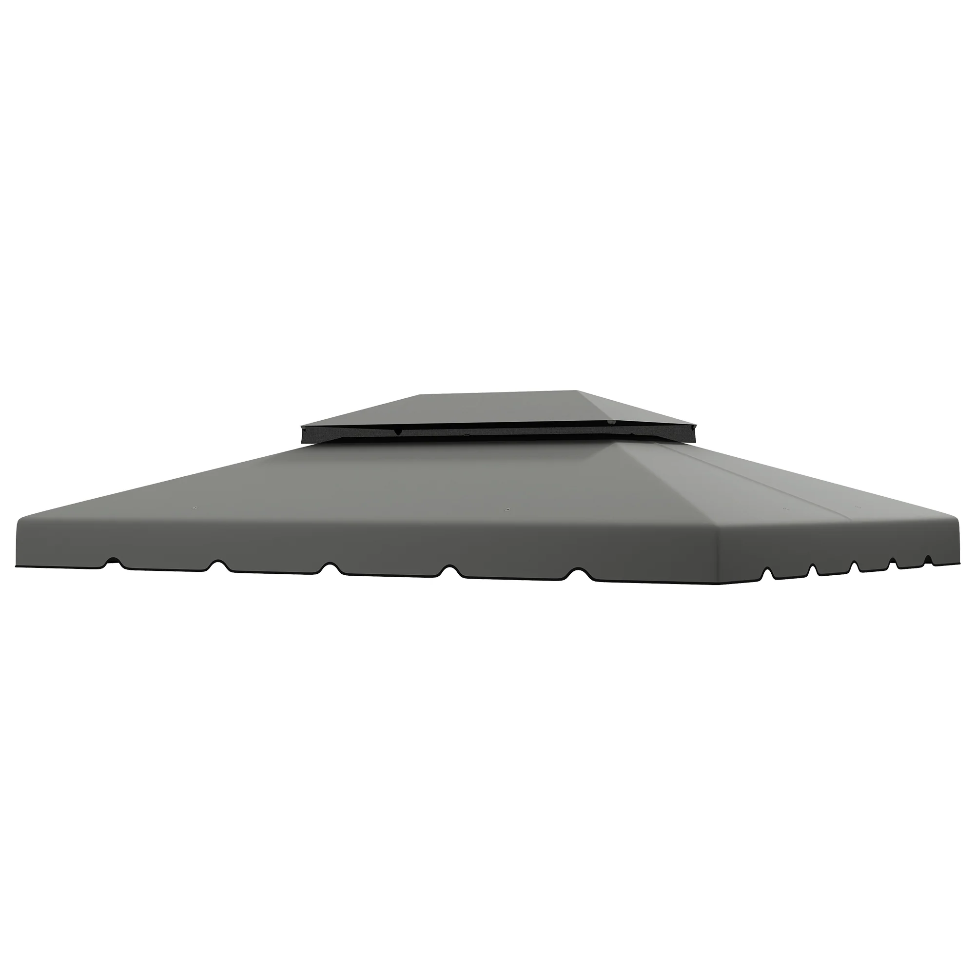 13.1' x 9.8' Gazebo Replacement Canopy with Double Vented Roof, TOP ONLY, Grey - Image 2