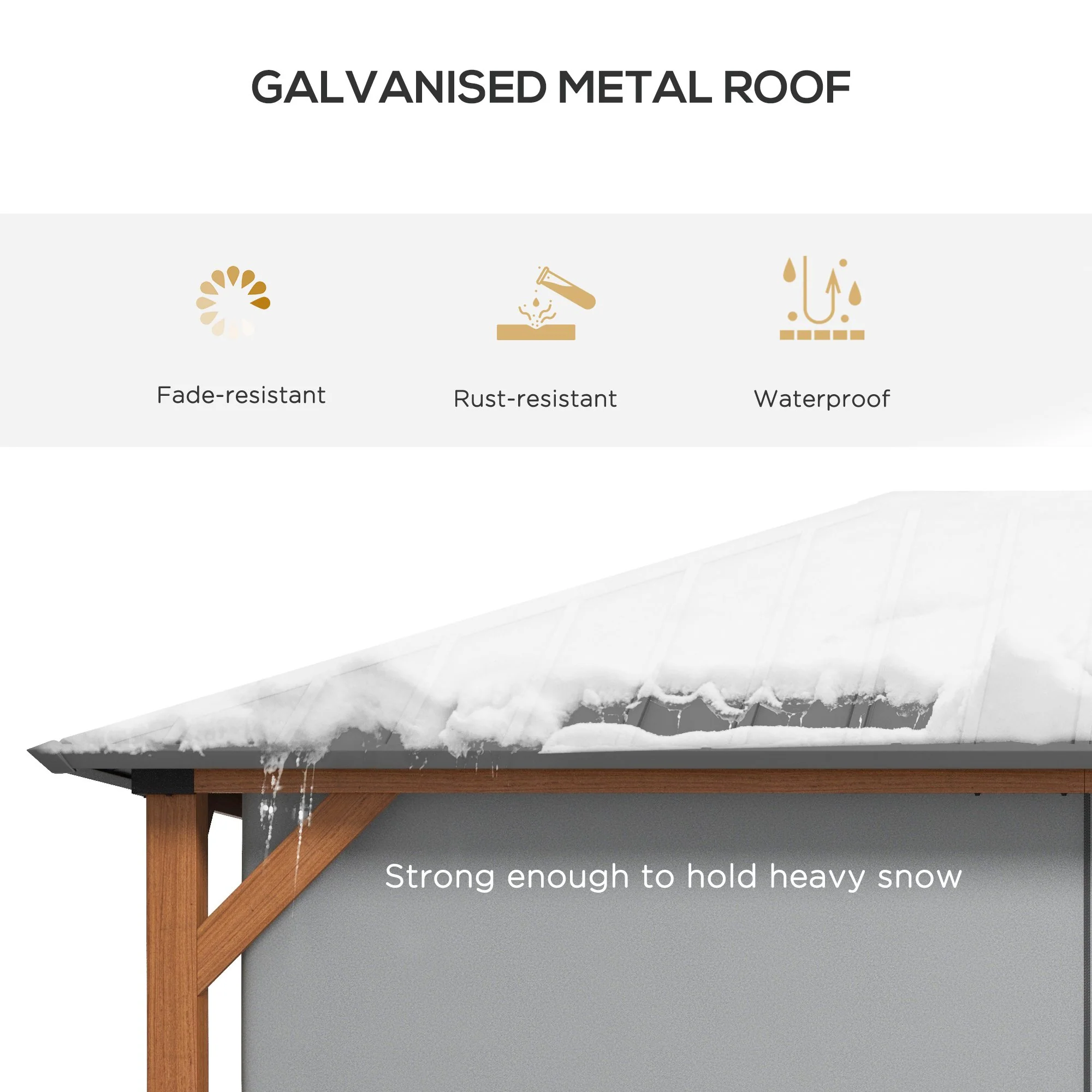 13' x 10' Hardtop Gazebo with Netting & Curtains, Galvanized Steel Frame - Image 6