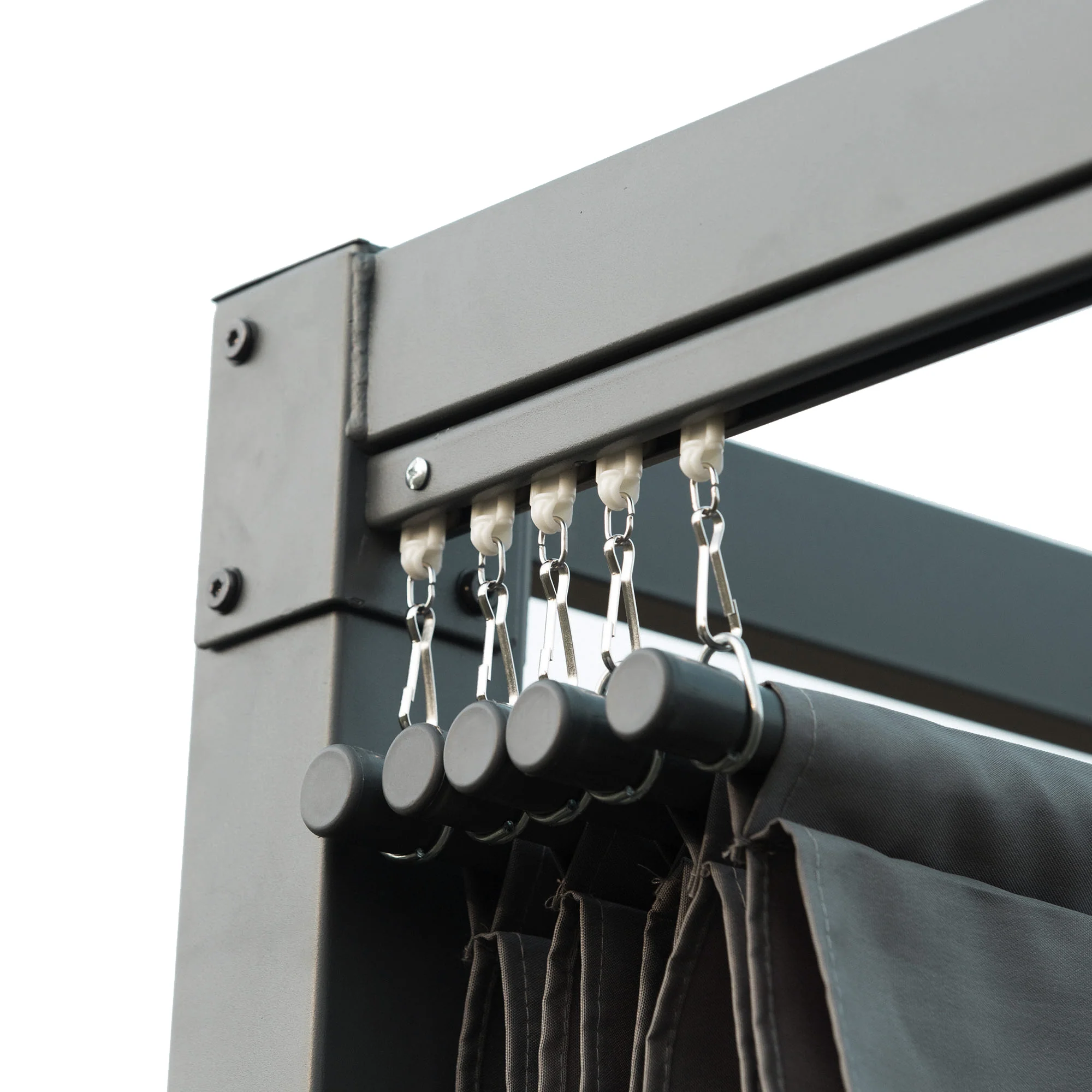 13' x 10' Retractable Pergola Canopy, Outdoor Sun Shade, Dark Grey - Image 9
