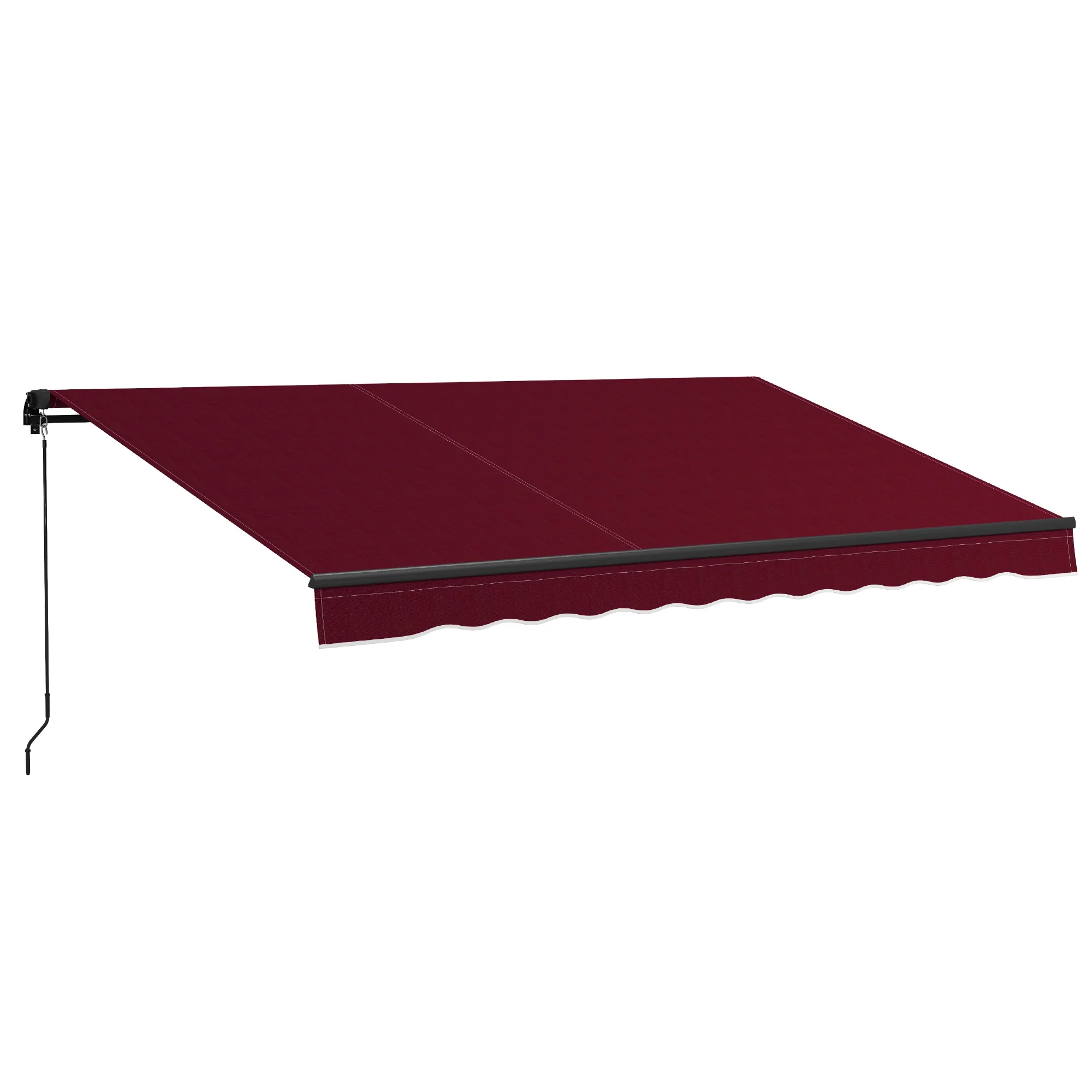 13' x 10' Retractable Awning with Manual Crank, 280gsm UV Resistant Fabric and Aluminum Frame, Wine Red - Image 12