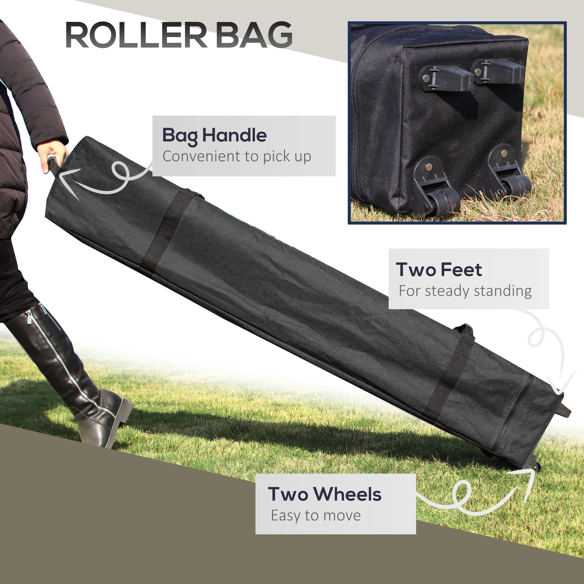 13' x 13' Pop Up Canopy with Mesh Sidewalls, Water/Sand Bag and Wheeled Carry Bag, Beige - Image 6