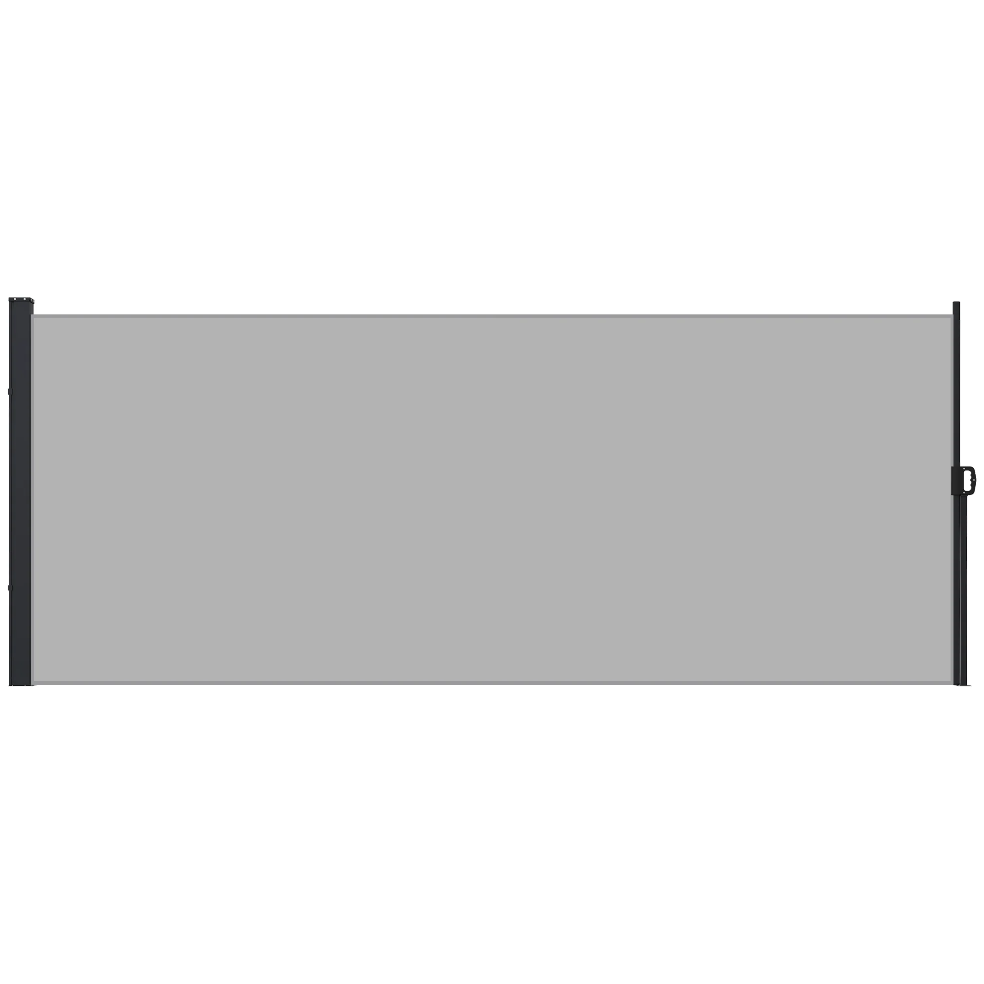 13' x 5' Retractable Side Awning, Full Cassette Privacy Screen, Light Grey